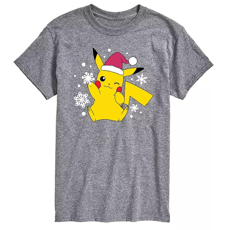 Men's Pokemon Santa Hat Snowflakes Tee,  Product Image