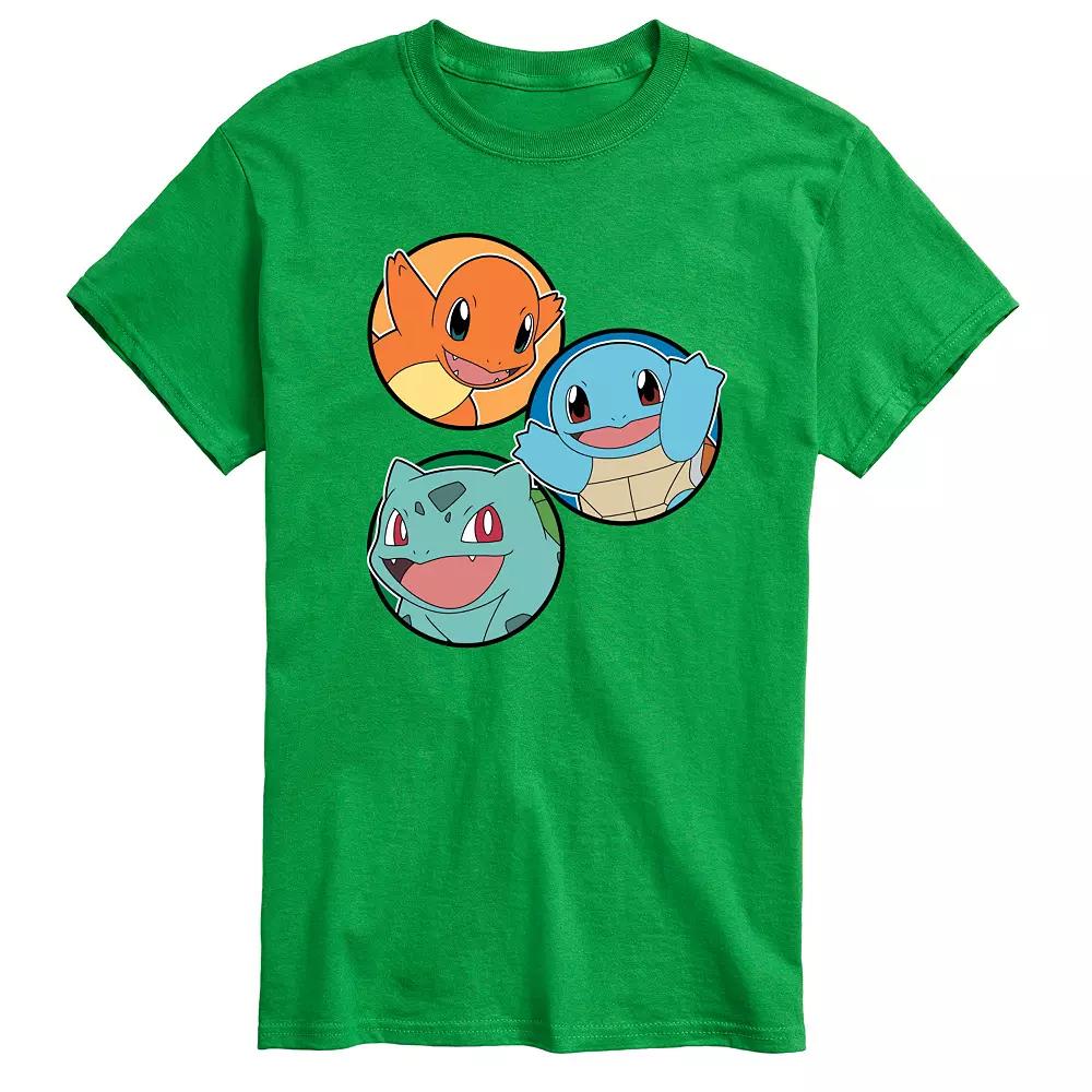 Men's Pokemon Squirtle Bulbasaur Charmander Graphic Tee,  Product Image