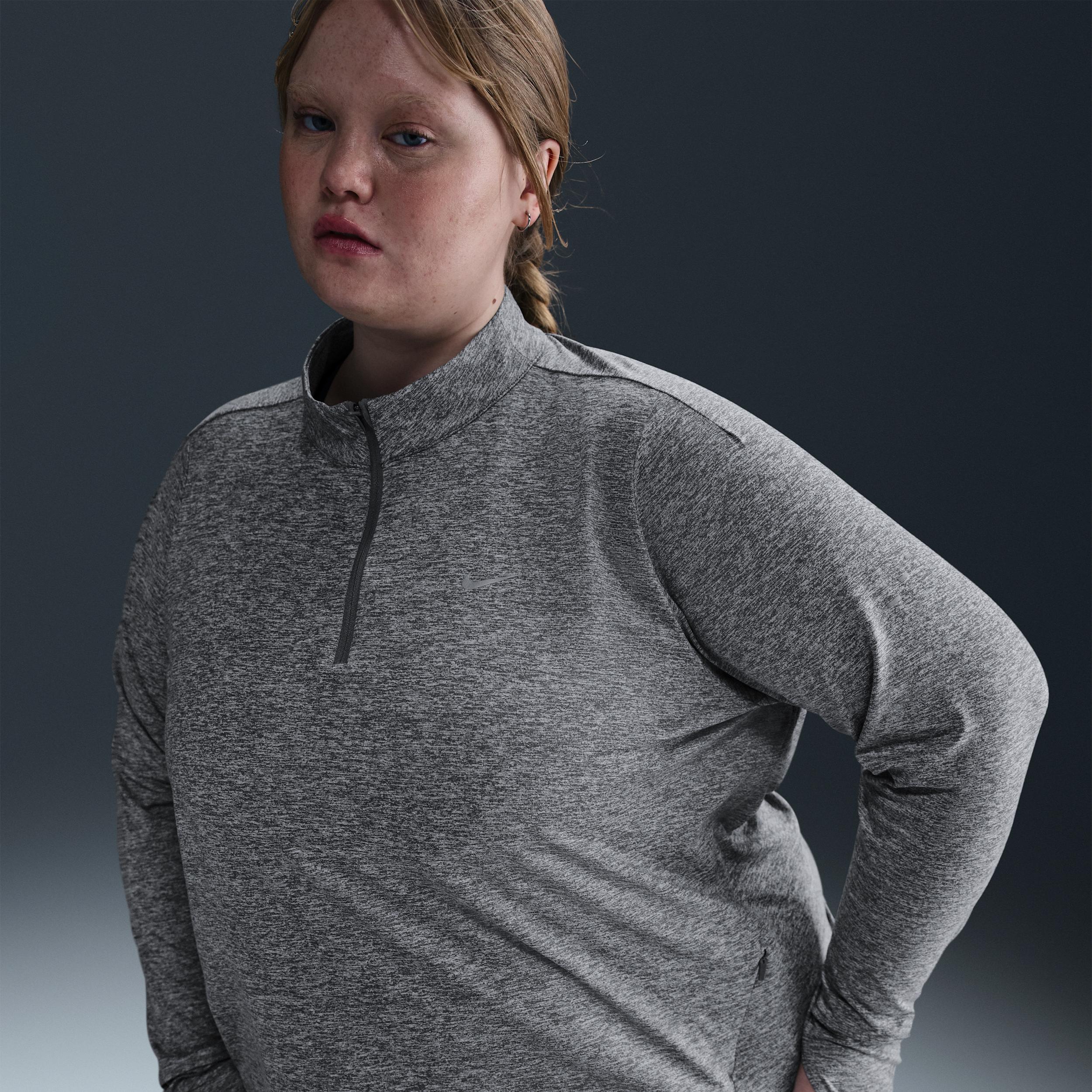 Nike Womens Swift Dri-FIT UV 1/4-Zip Running Top (Plus Size) | HQ0501-010 Product Image