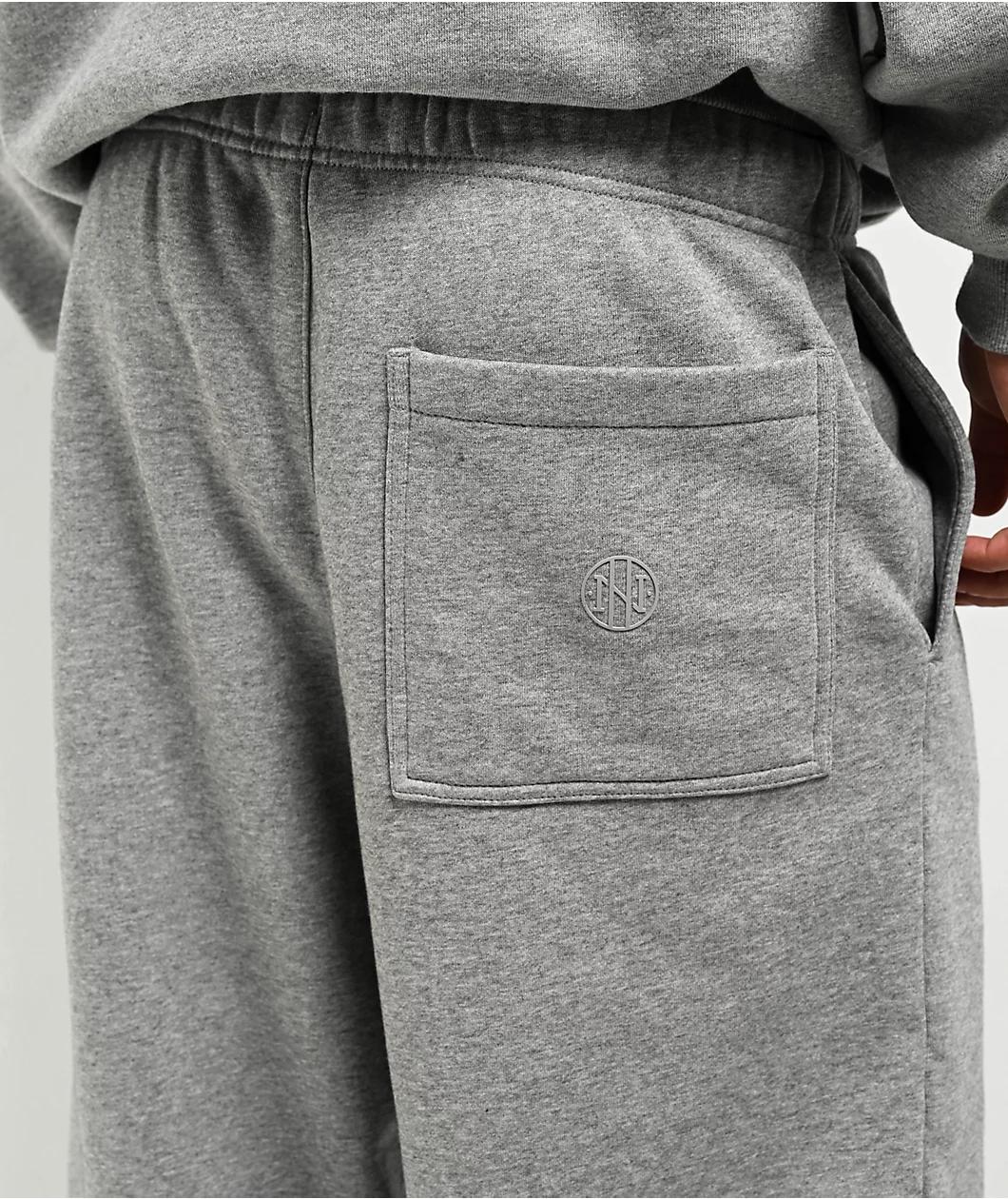 Ninth Hall Fundamentals Logo Grey Oversized Open Hem Sweatpants Product Image