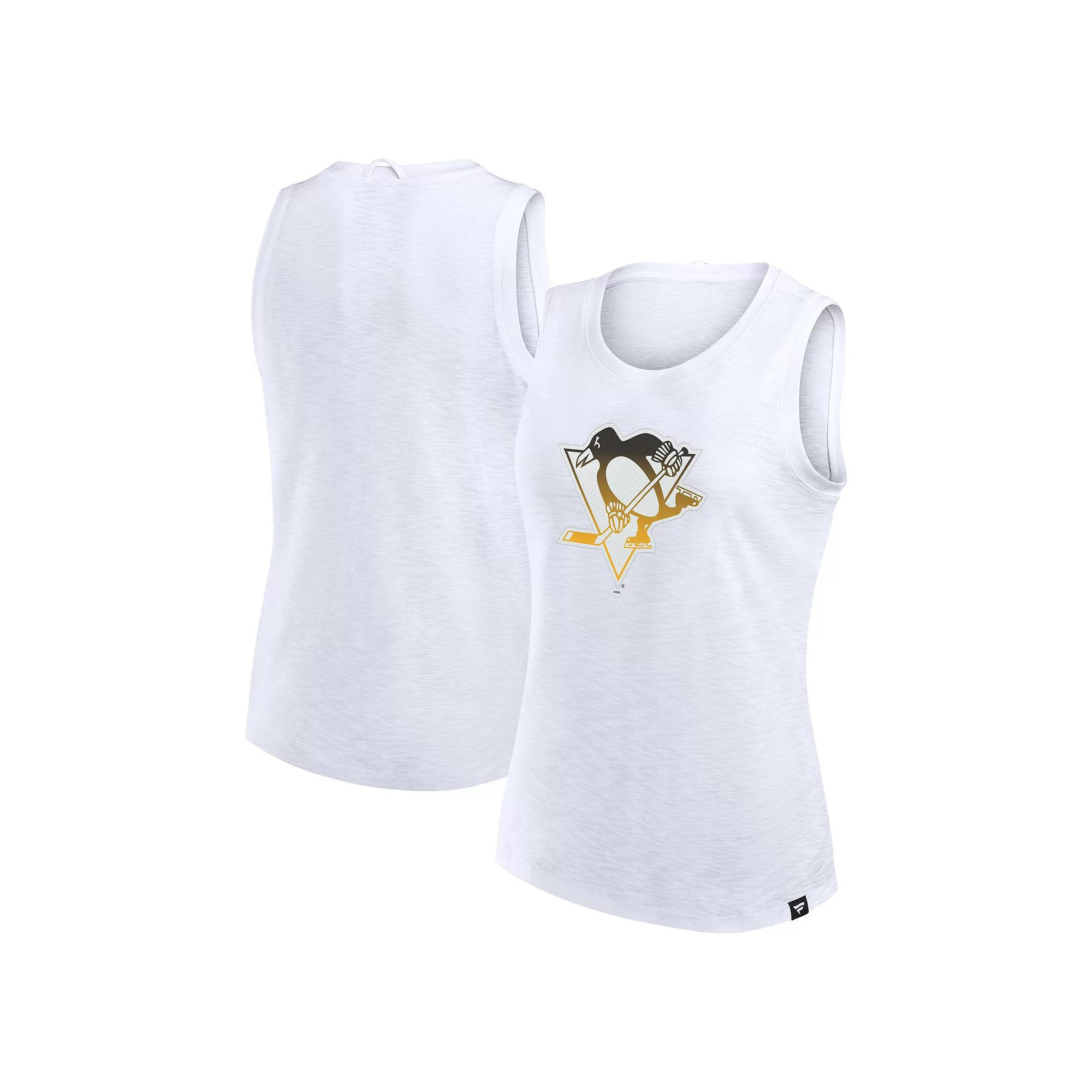 Women's Fanatics White Pittsburgh Penguins Slub Tank Top, Size: 2XL Product Image