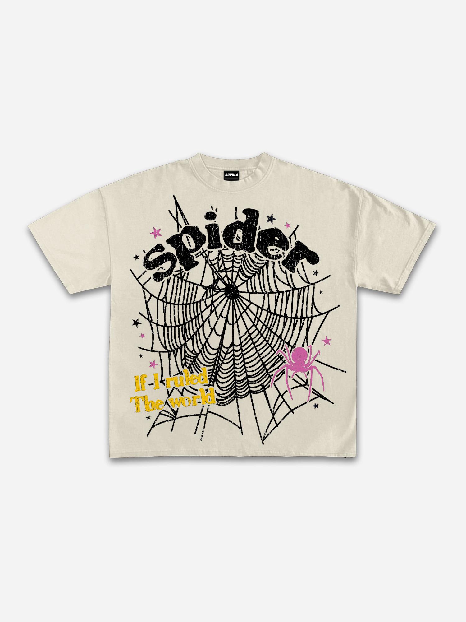 Spider Web If I Ruled The World Vintage Graphic Cotton T-shirt Product Image