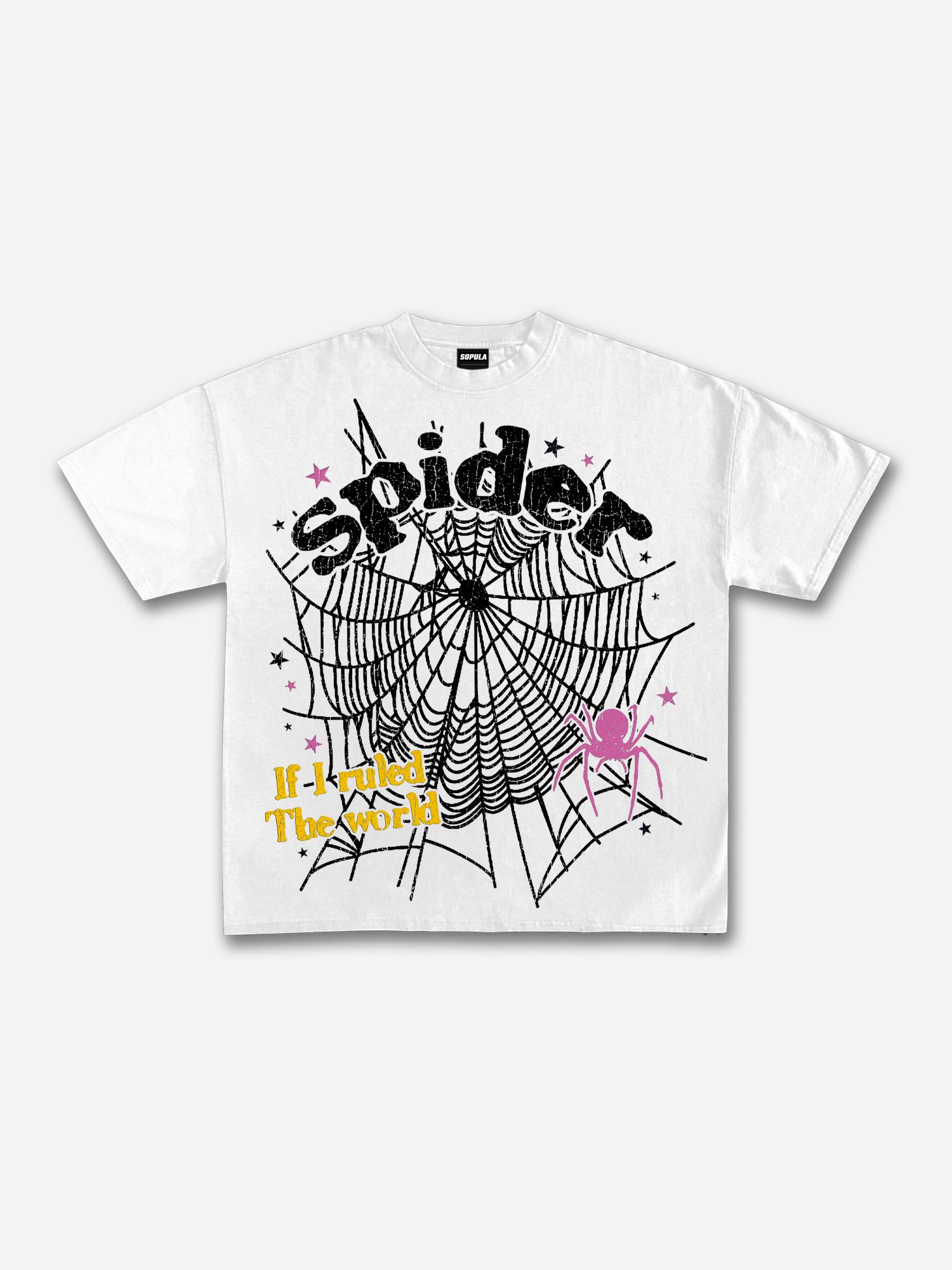 Spider Web If I Ruled The World Vintage Graphic Cotton T-shirt Product Image