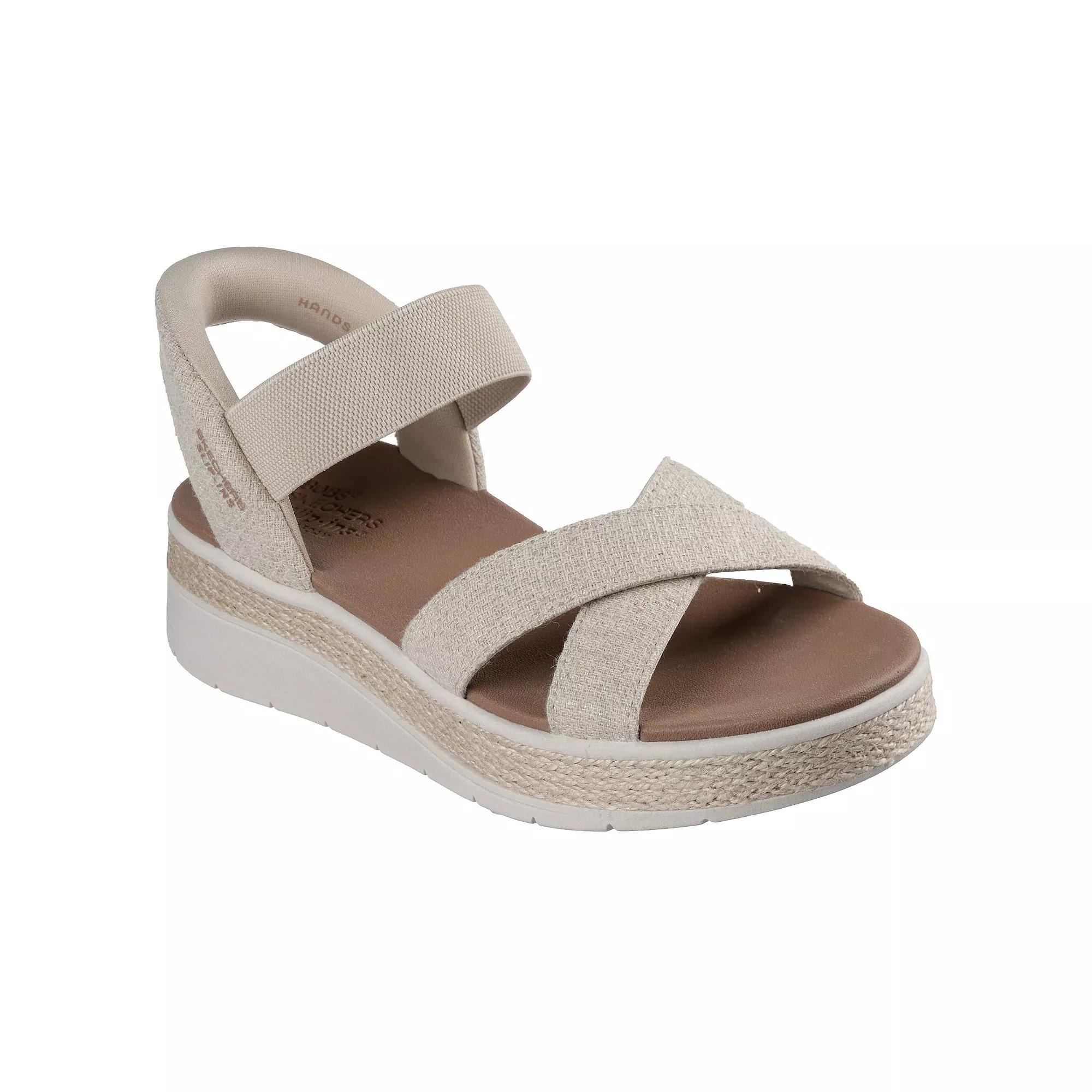 BOBS by Skechers Hands Free Slip-ins® Sun Ray Bright Take Women's Sandals, Size: 8.5, Natural Product Image