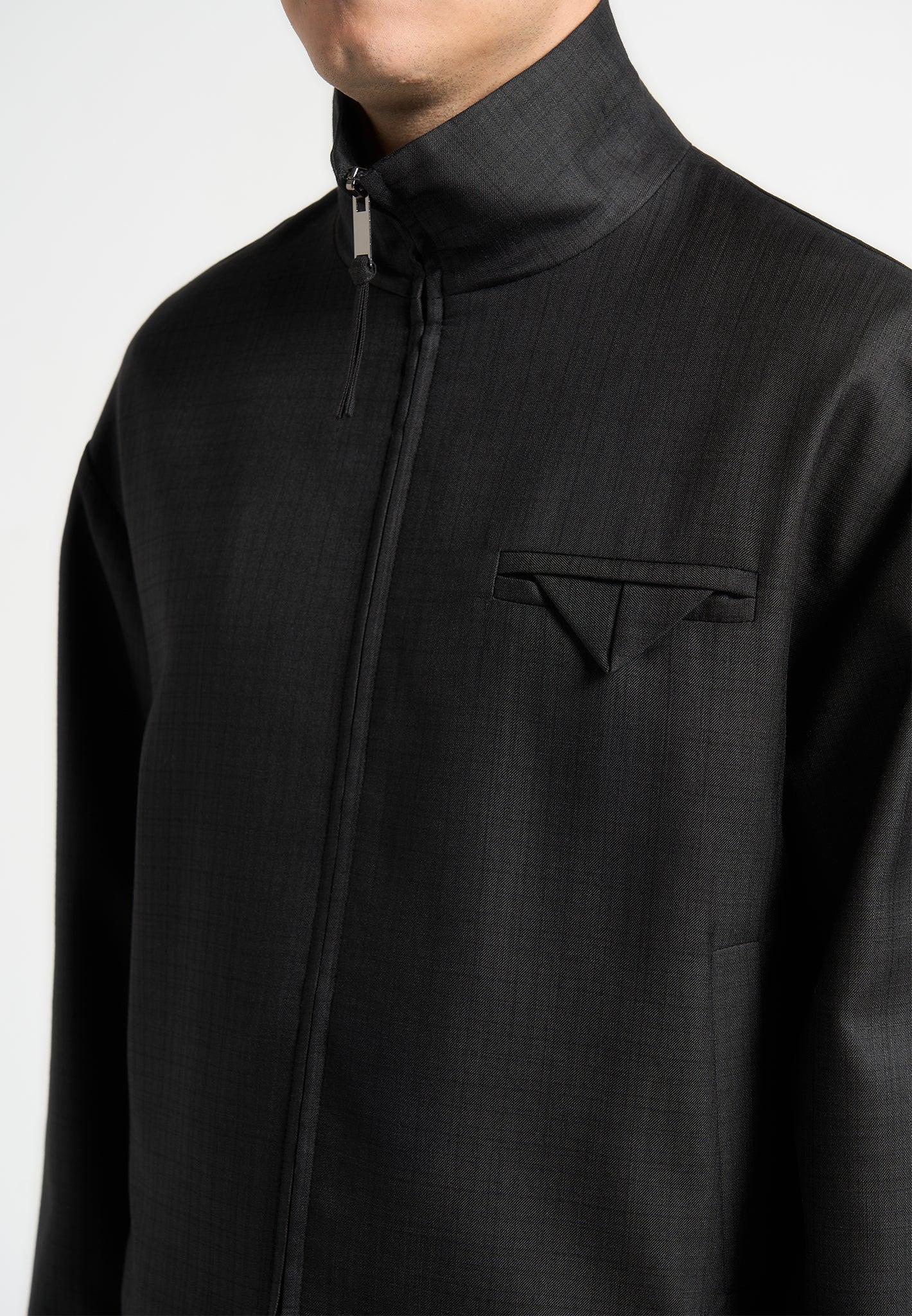 Tailored Funnel Neck Jacket - Black Male Product Image