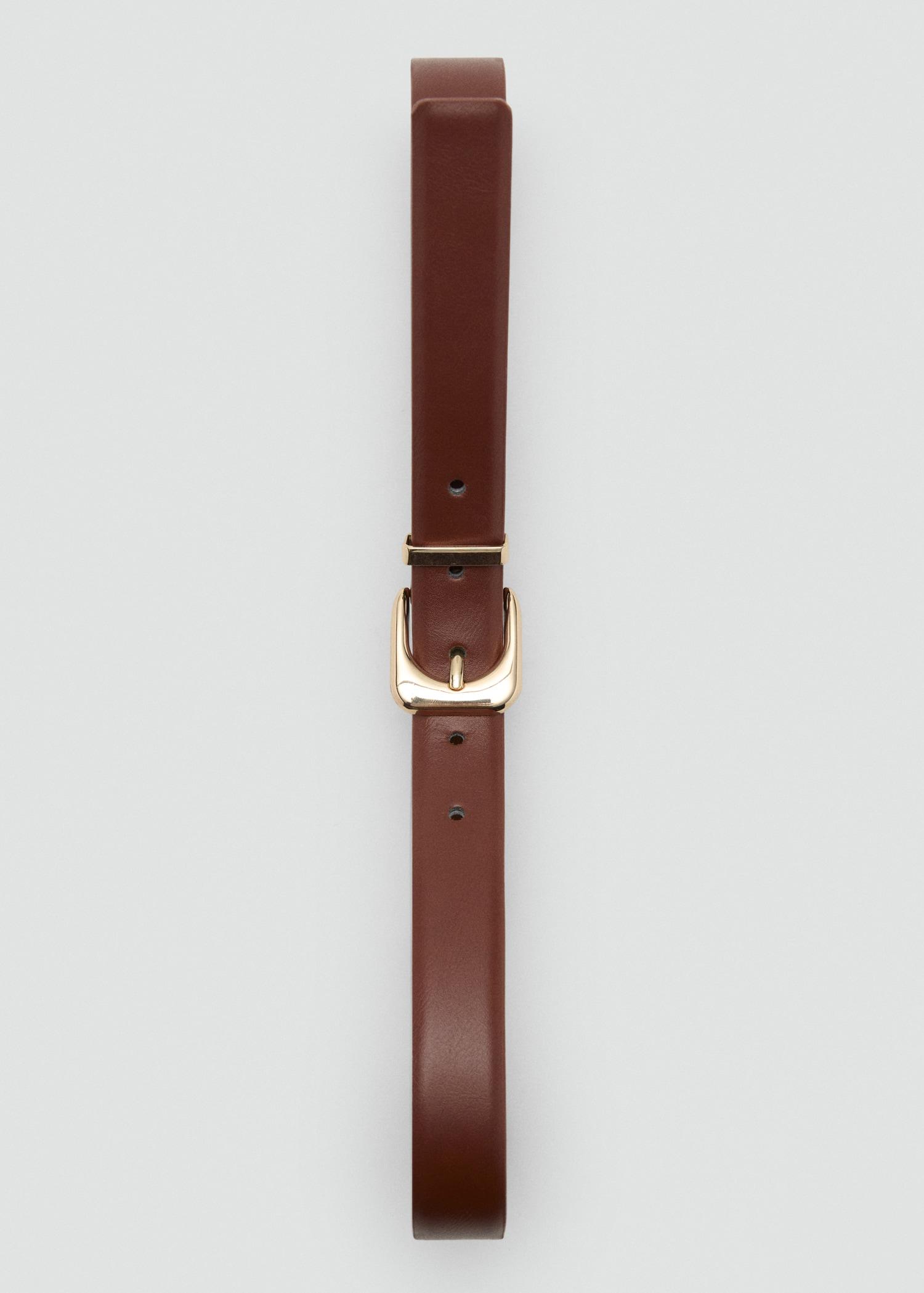 Leather effect belt with buckle - Women | MANGO USA Product Image