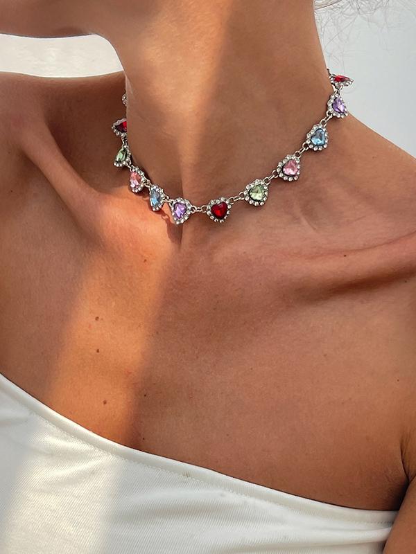 Geometric Heart Shape Necklaces Accessories Product Image