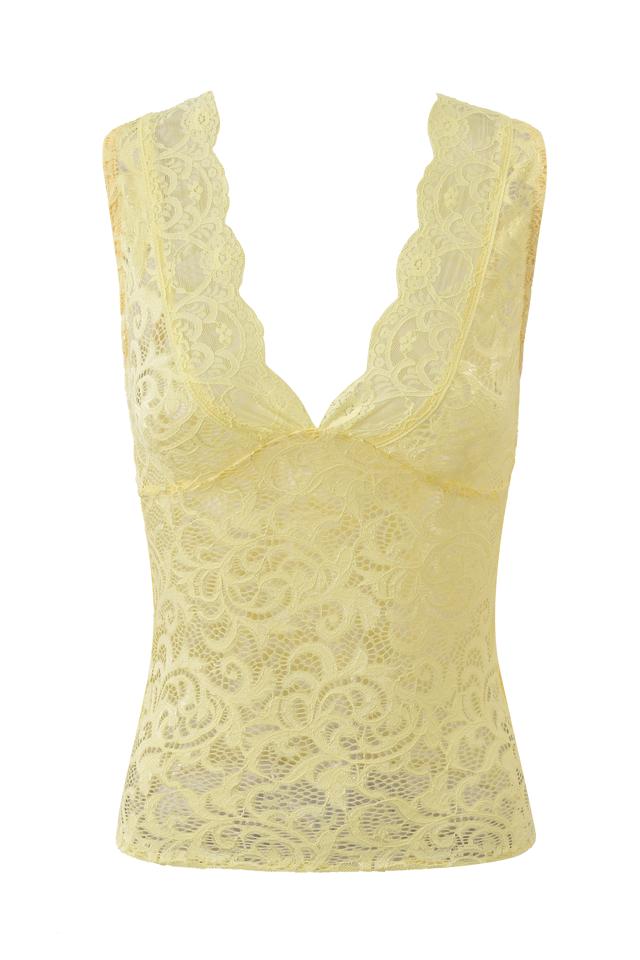 GEMMA SLEEVELESS TOP - YELLOW Product Image