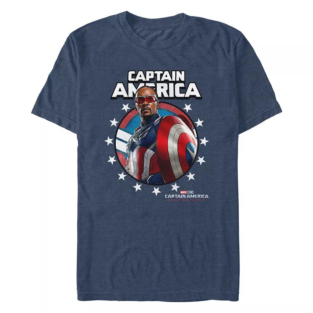 Men's Marvel Captain America Brave New World Stars Poster Graphic Tee,  Product Image