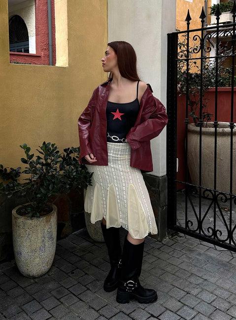 Betharia Midi Skirt Cream Product Image