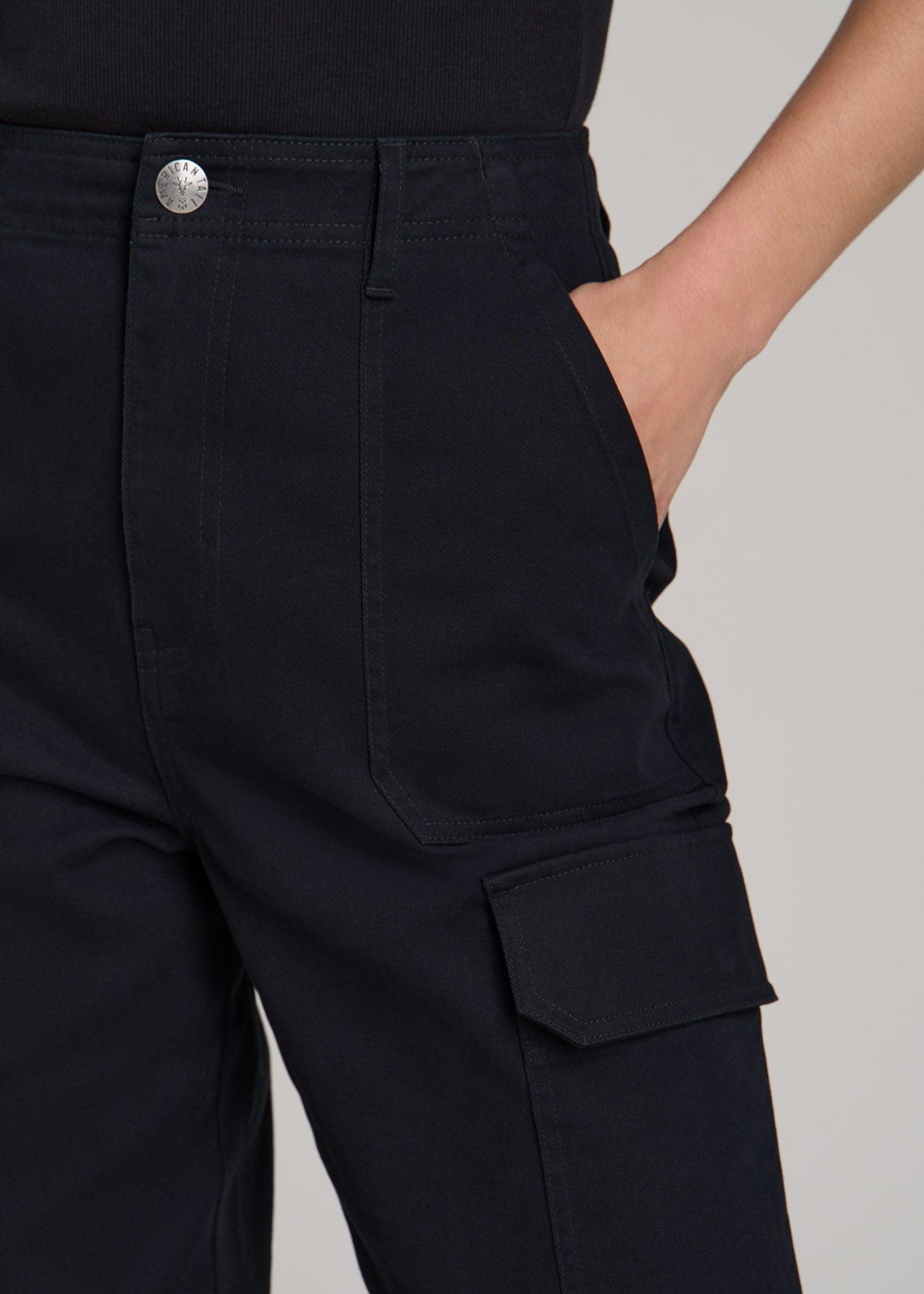 Straight Leg Cargo Chino Pants for Tall Women in Black Female Product Image