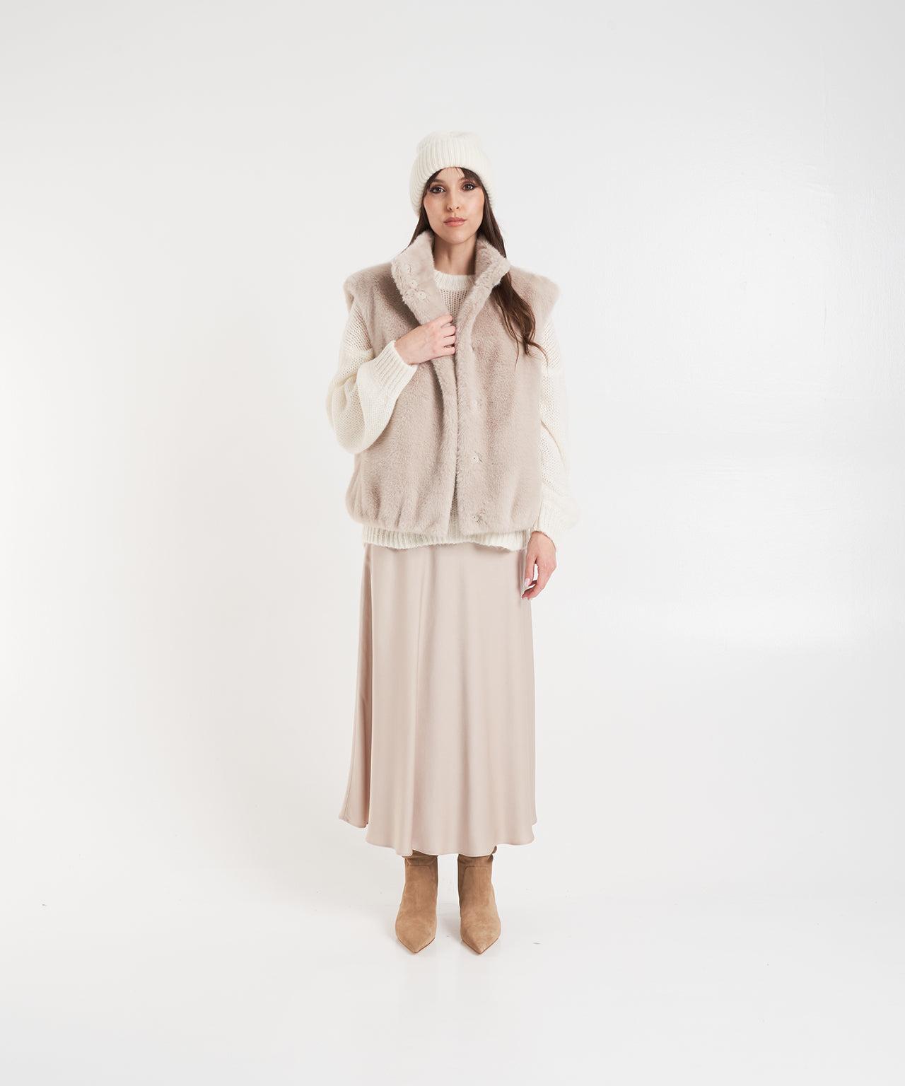 Satin midi skirt Product Image