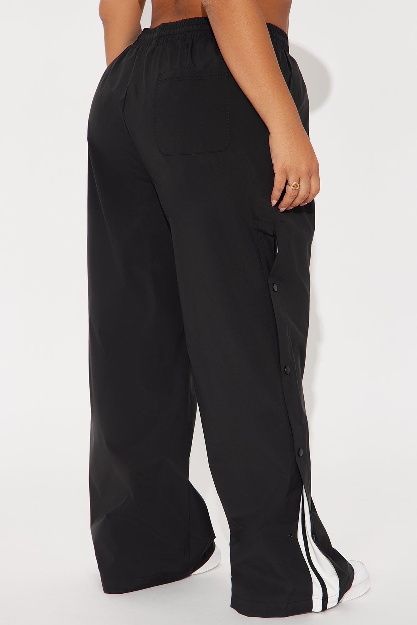 Jennie Snap Button Track Pant - Black/White Product Image
