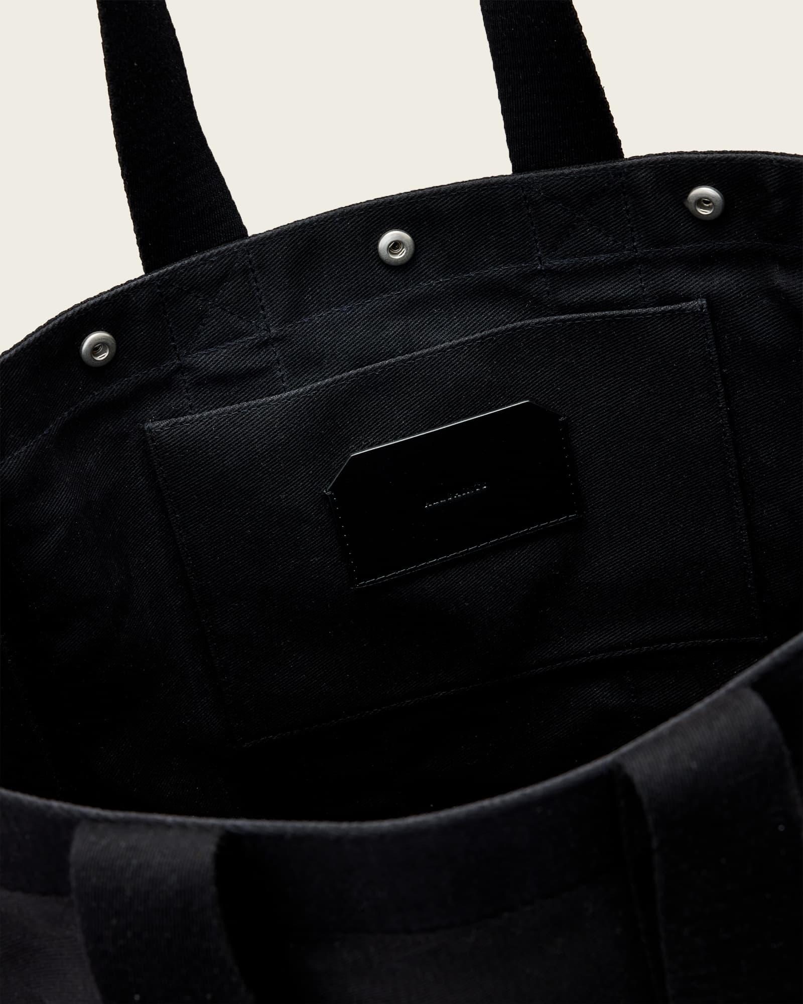 Layo Spacious Canvas Tote Bag Washed Black | ALLSAINTS US Product Image