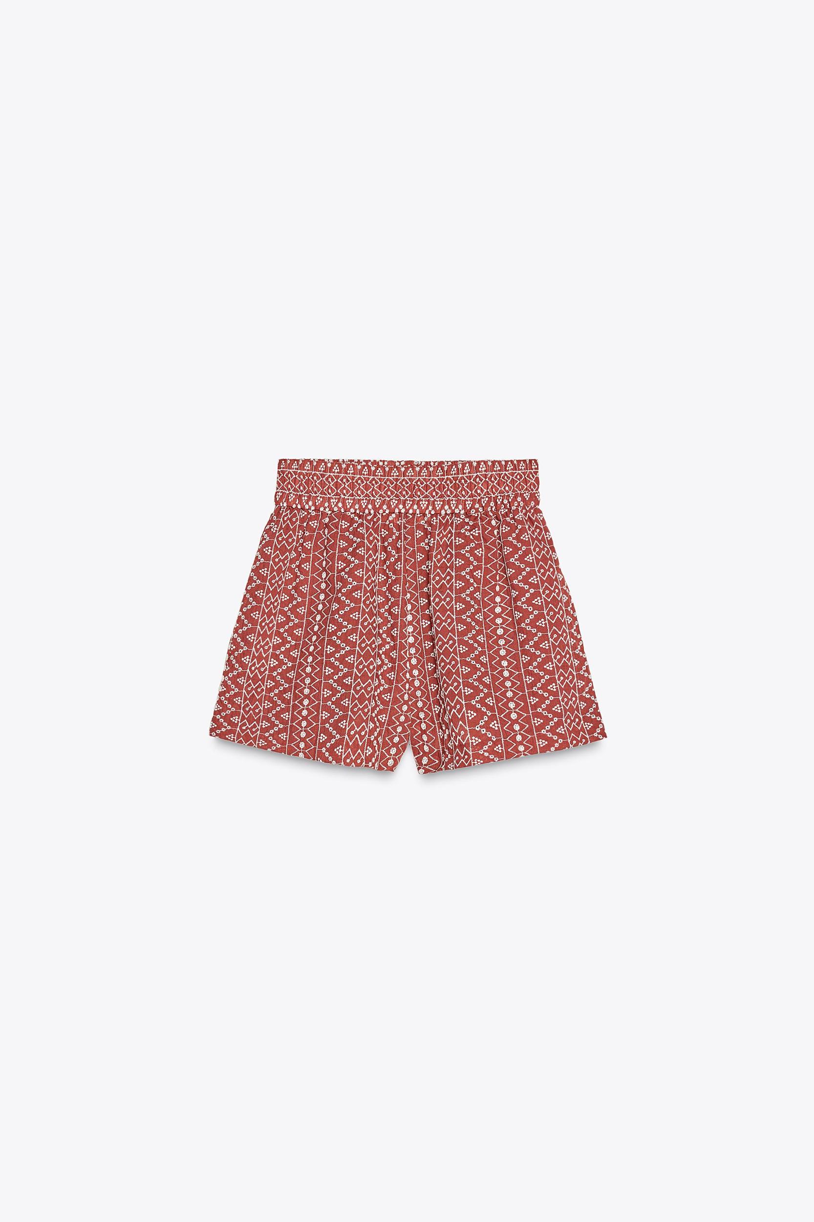 PERFORATED EMBROIDERY SHORTS Product Image