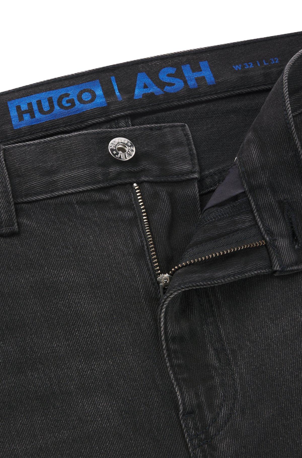 HUGO - Slim-fit jeans in black stretch denim - Dark Grey Product Image