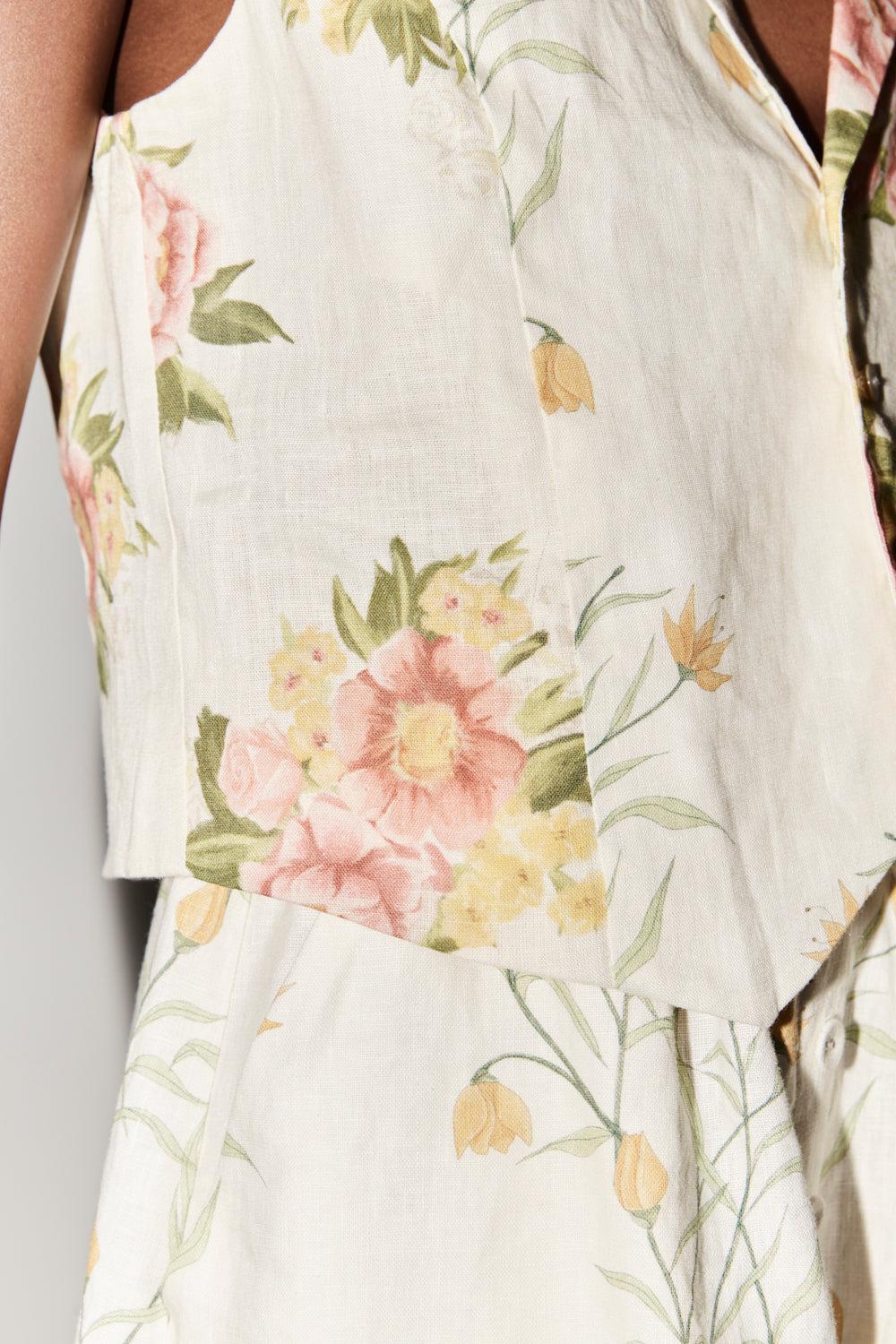 Stevie Linen Vest Nouveaux Product Image