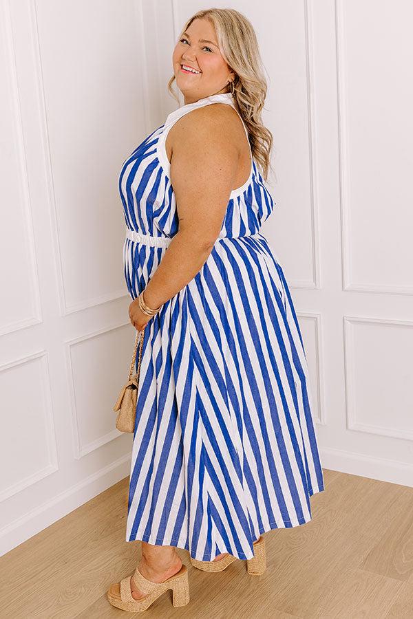 Sail Away Stripe Midi Dress Curves Product Image