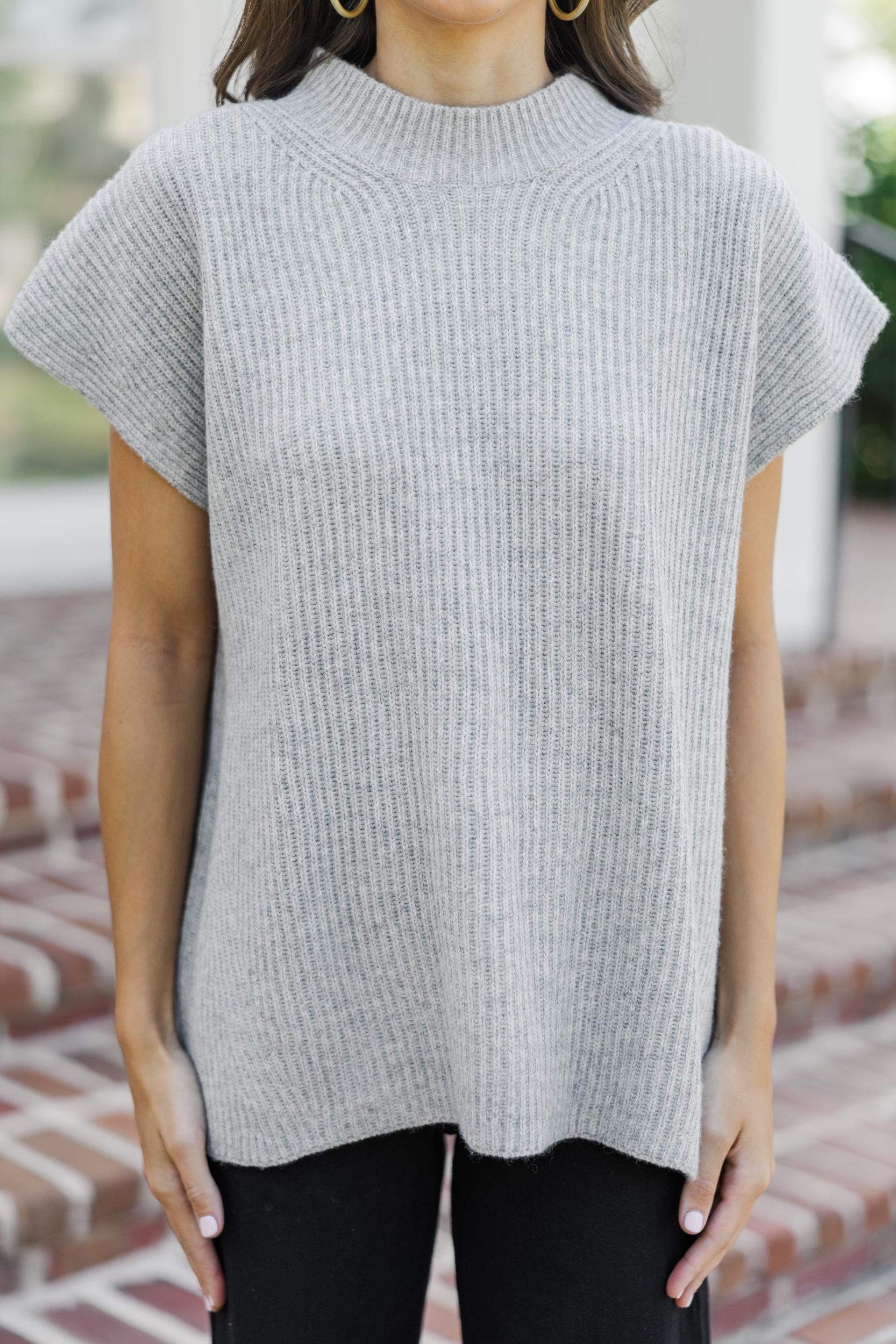 The Slouchy Gray Short Sleeve Sweater Female Product Image