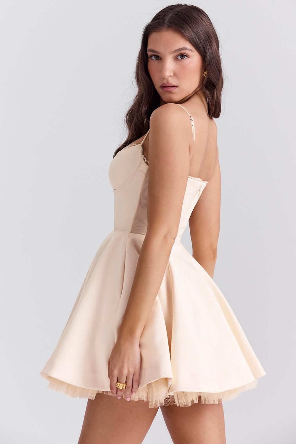 Minimoiselle  vintage cream tulle mini dress Product Image