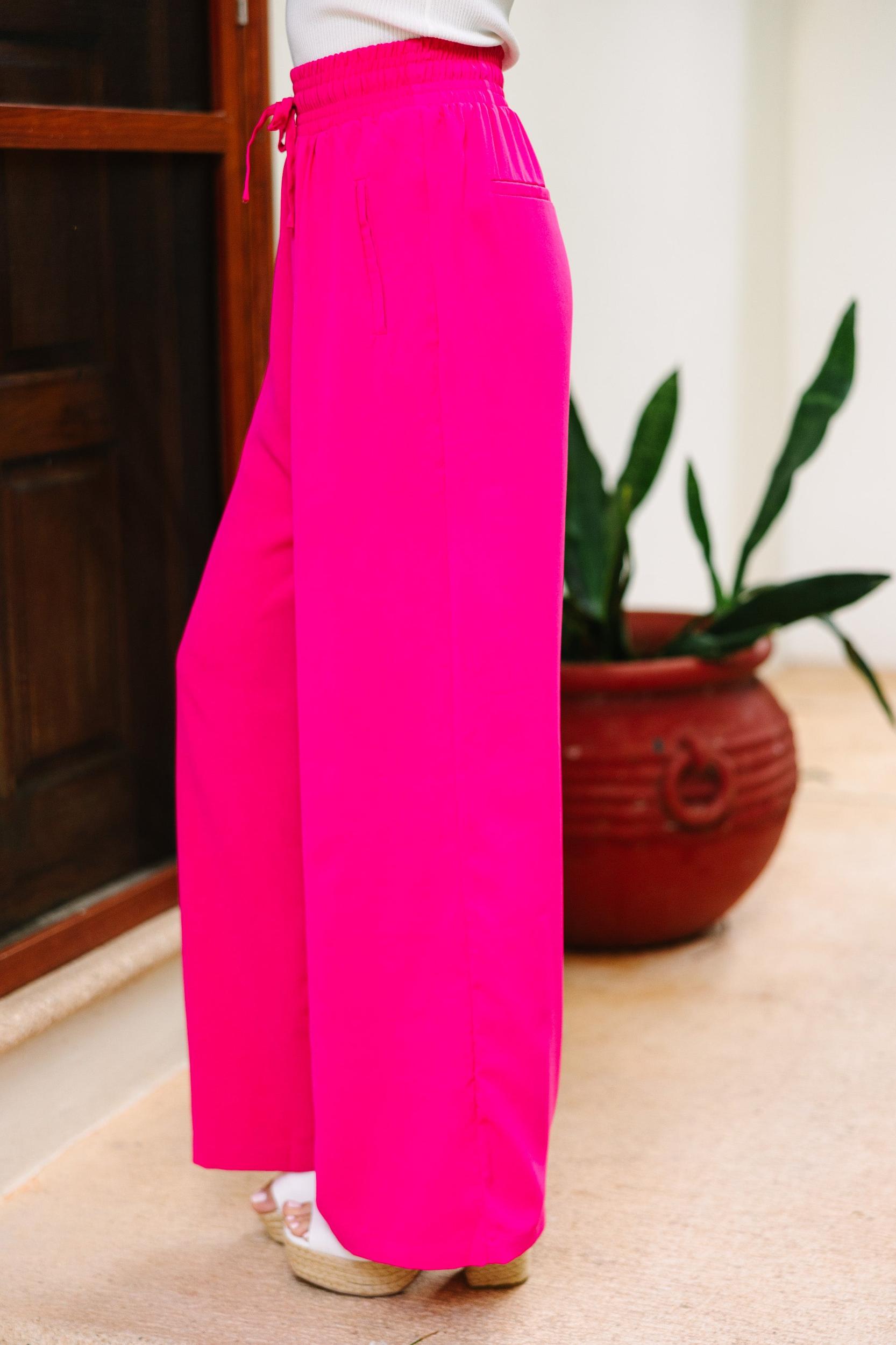 On My Heart Fuchsia Pink Wide Leg Pants Female Product Image