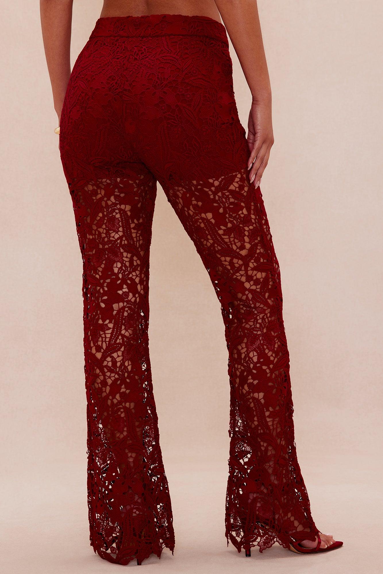 Brandi Lace Pant - Burgundy Female Product Image