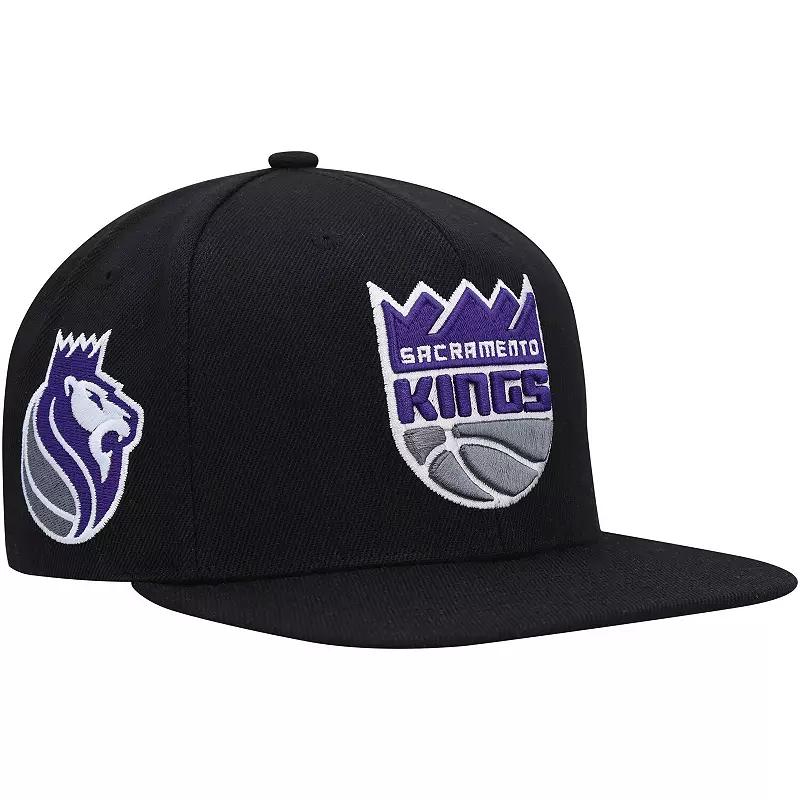 Men's Mitchell & Ness Black Sacramento Kings Side Core 2.0 Snapback Hat, Kng Black Product Image