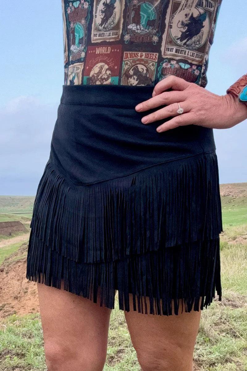 Sterling Kreek Fort Worth Black Fringe Skirt Product Image