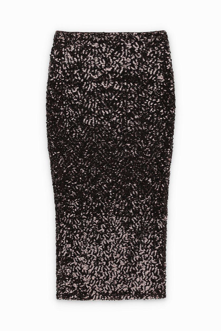 Slit Detail Sequin Midi Skirt Product Image