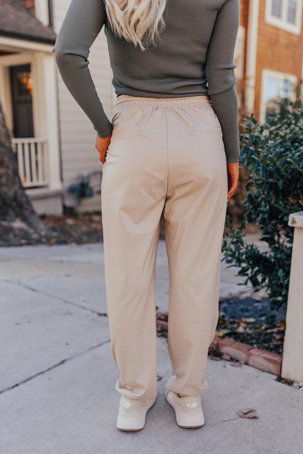 The Kennedy High Waist Faux Leather Joggers Product Image