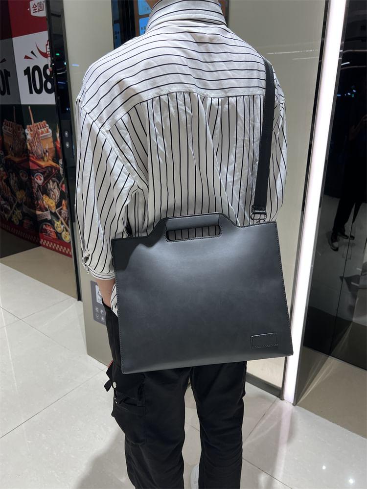 Applique Faux Leather Briefcase Product Image