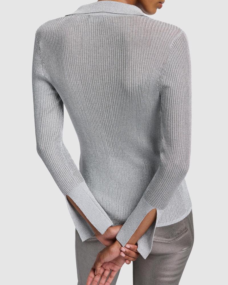 Metallic Long Sleeve Cardigan Product Image