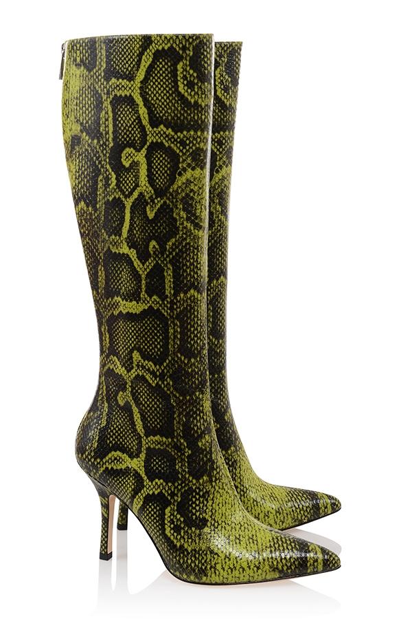 Royale  green print knee high boots - sale Product Image