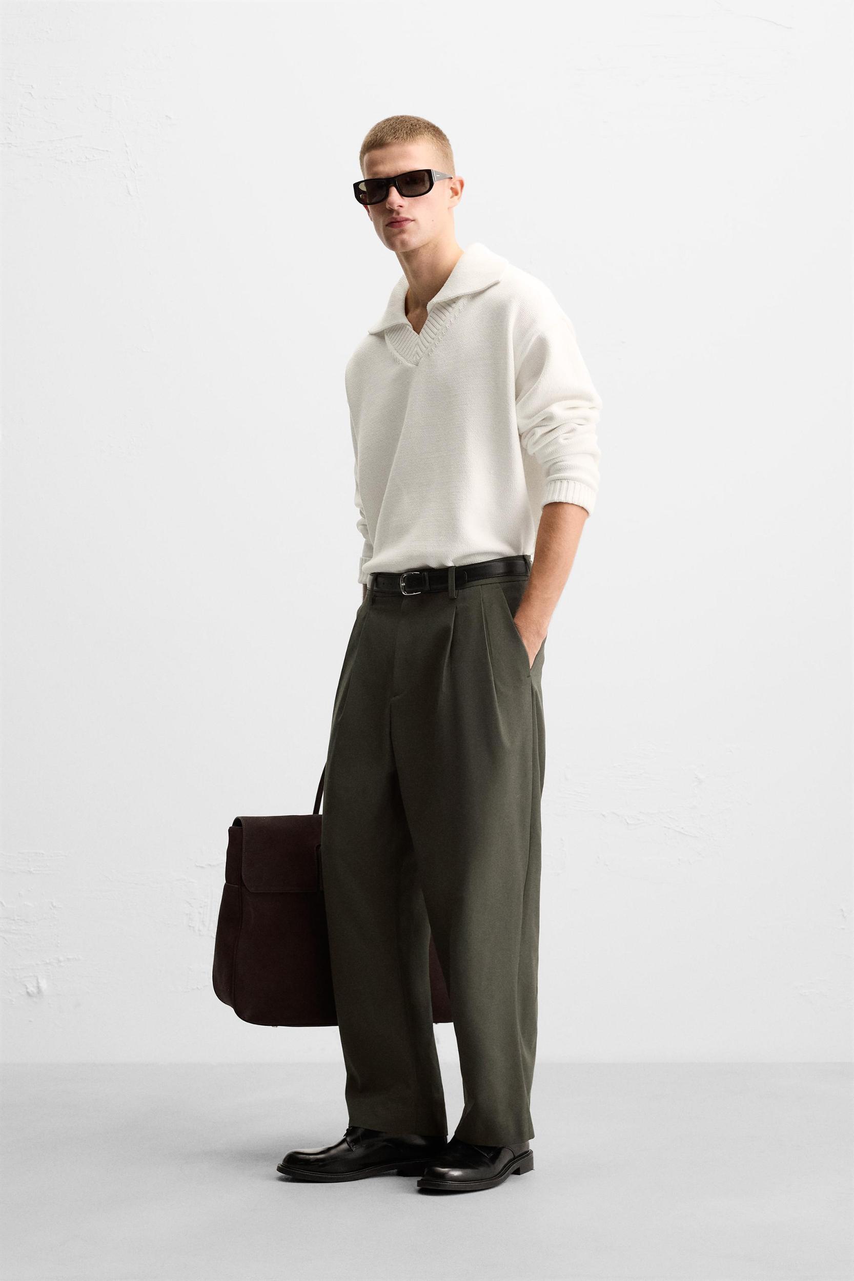 COTTON BLEND KNIT POLO Product Image