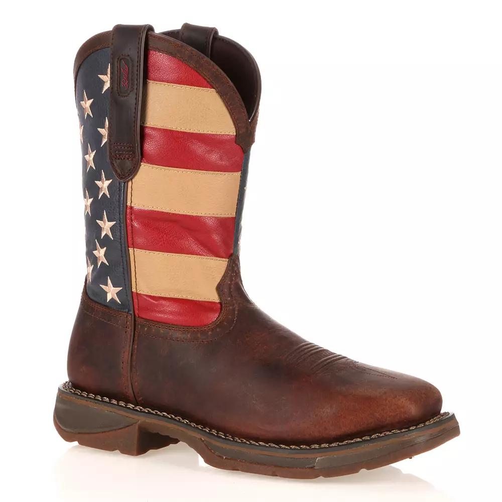 Durango Workin' Rebel American Flag Steel-Toe Western Boots, Men's,  Product Image