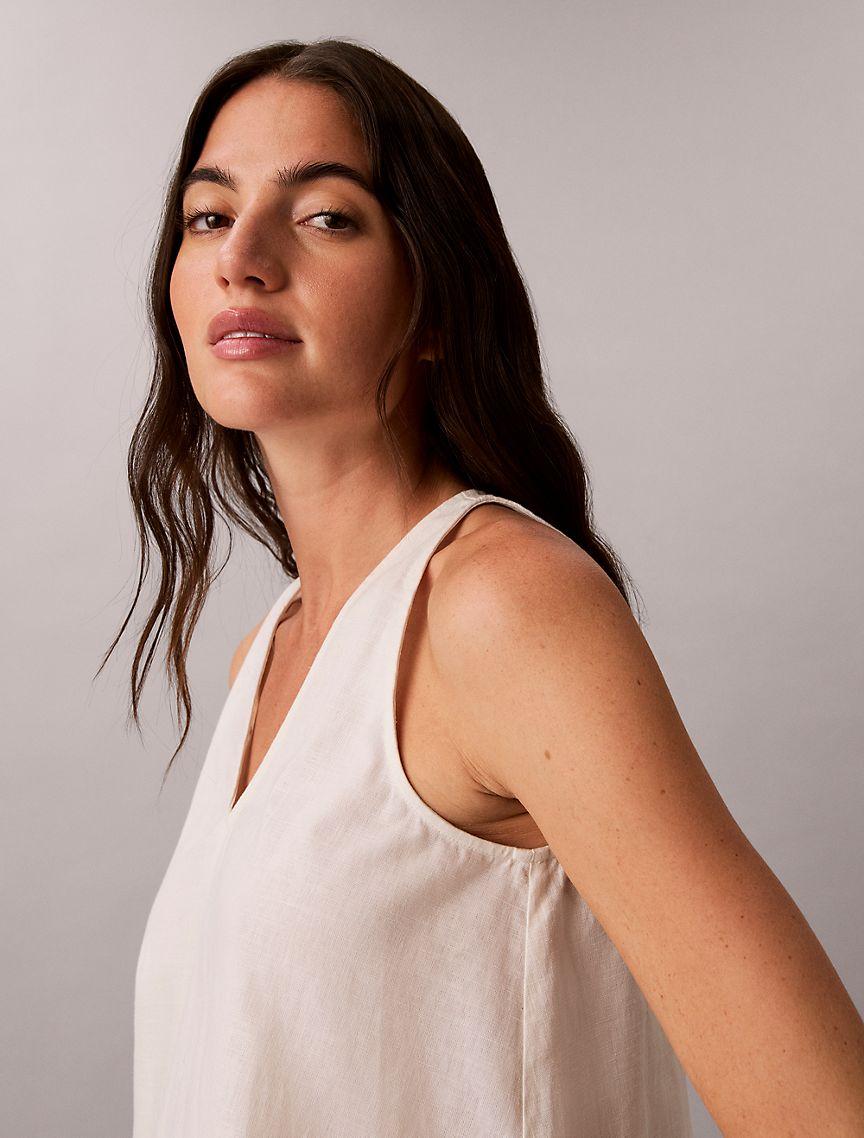 Linen Blend Sleeveless Top Product Image