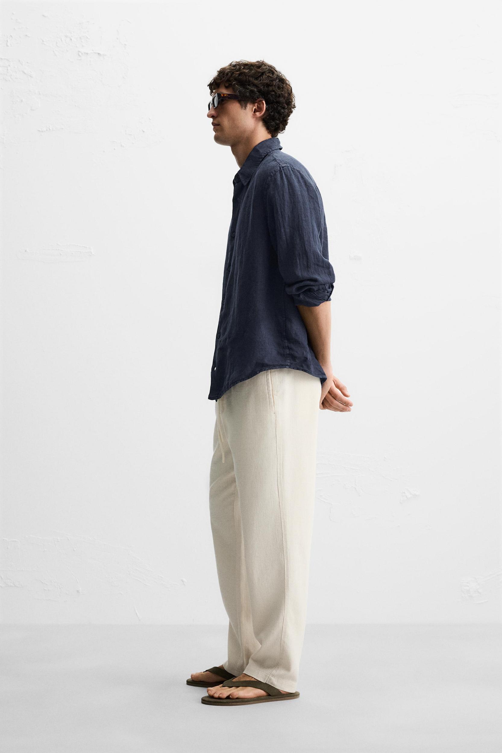 TEXTURED RELAXED FIT PANTS Product Image