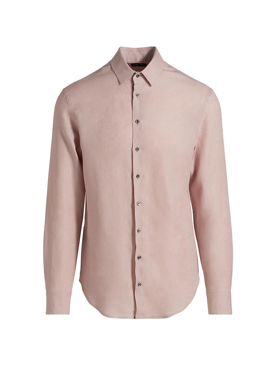 Mens Classic Solid Linen Sport Shirt Product Image
