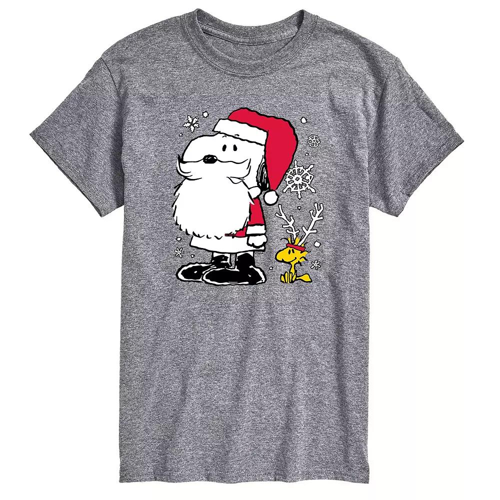 Men's Peanuts Snoopy Santa Reindeer Tee, Size: XS, Gray Product Image