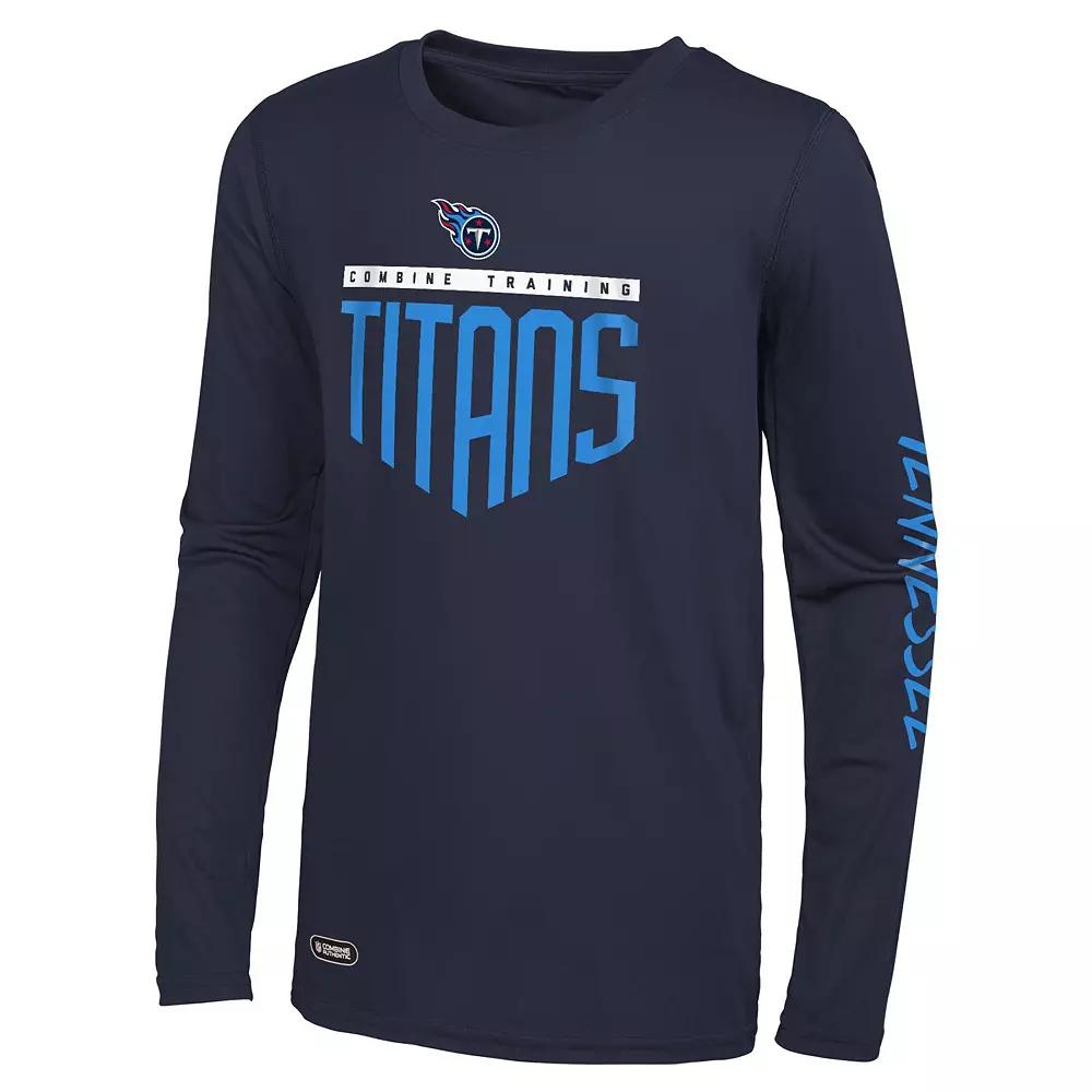 Men's Navy Tennessee Titans Impact Long Sleeve T-Shirt, Size: Small, Blue Product Image