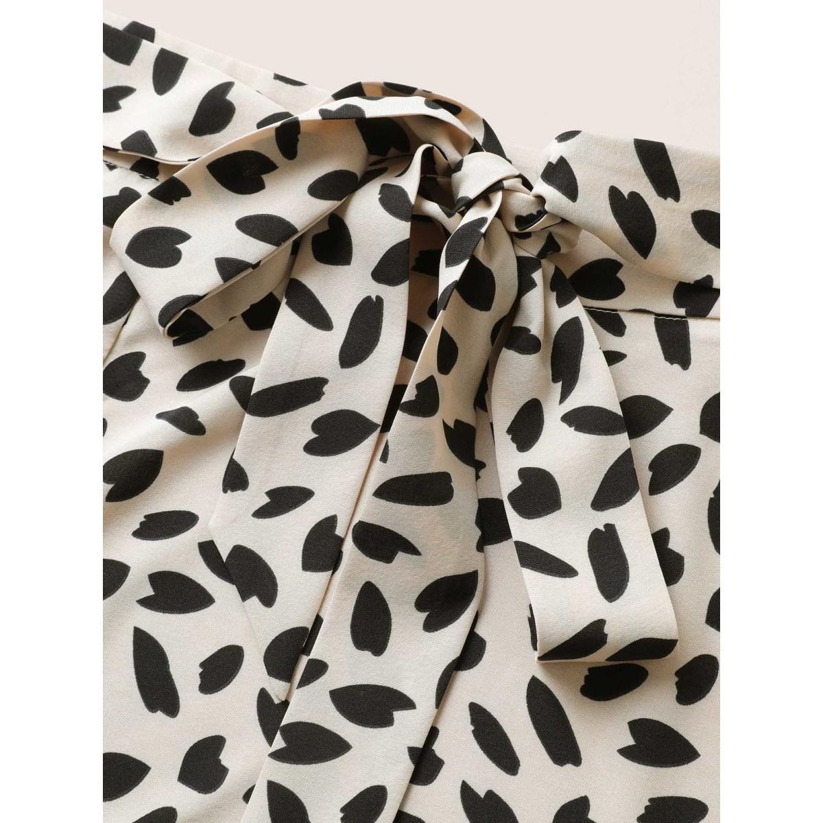 Plus Size Graphic Ties Knotted Wrap Hem Skirt Women Tan Elegant Belted No stretch Slanted pocket Everyday Skirts BloomChic 14-16/1X Product Image