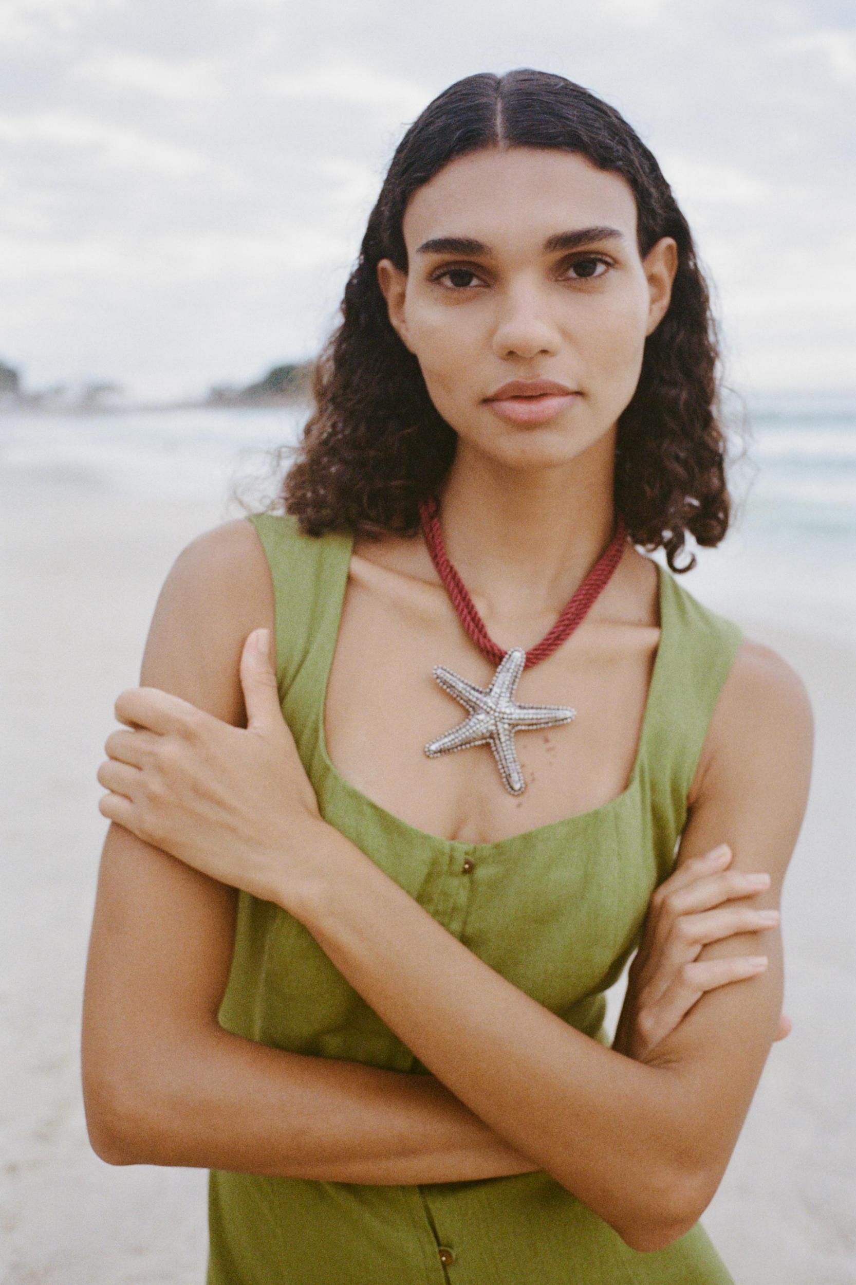 LINEN MIDI DRESS Product Image