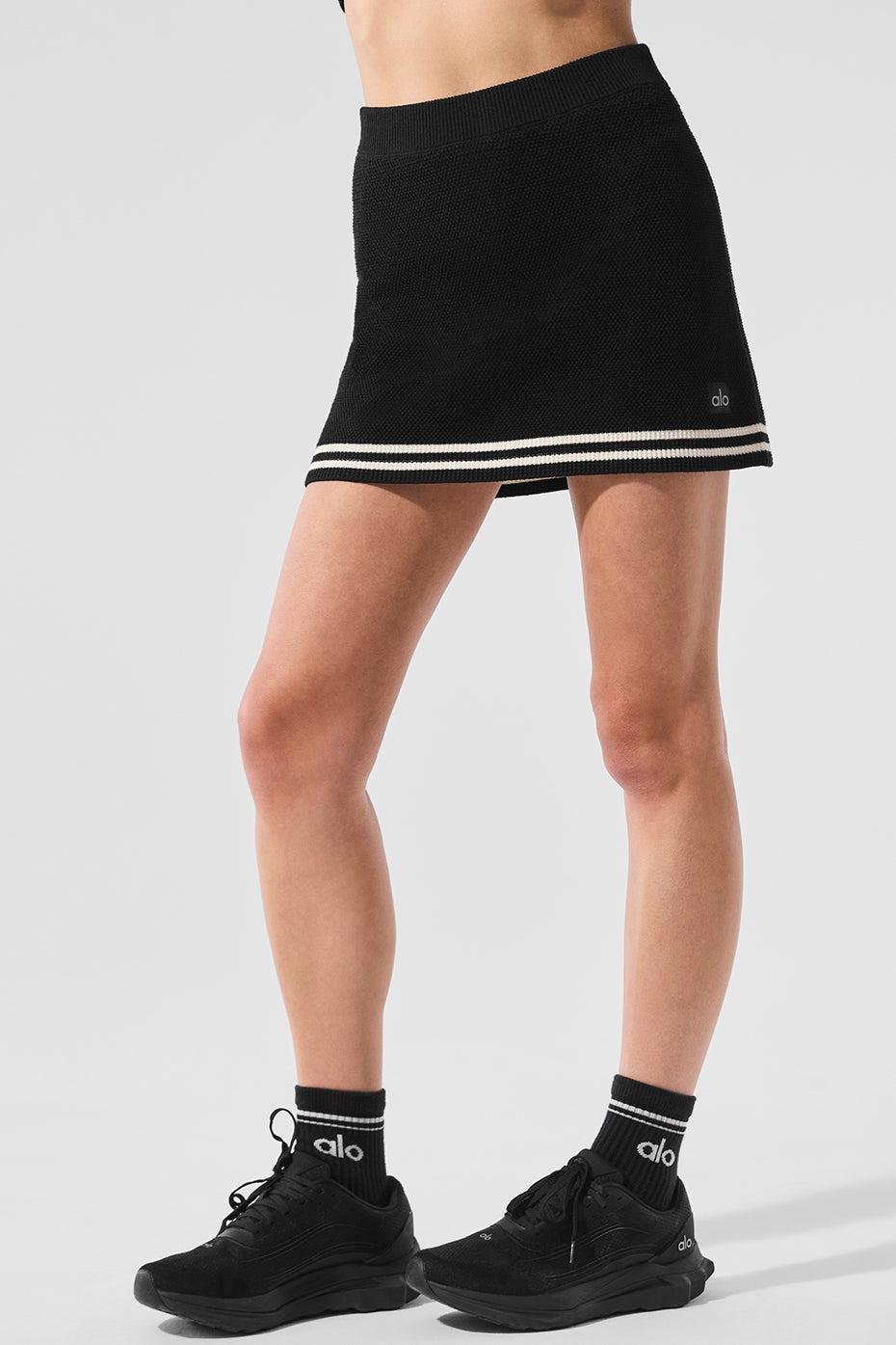 Tennis Club Sweater Knit Skirt - Black/Ivory Product Image
