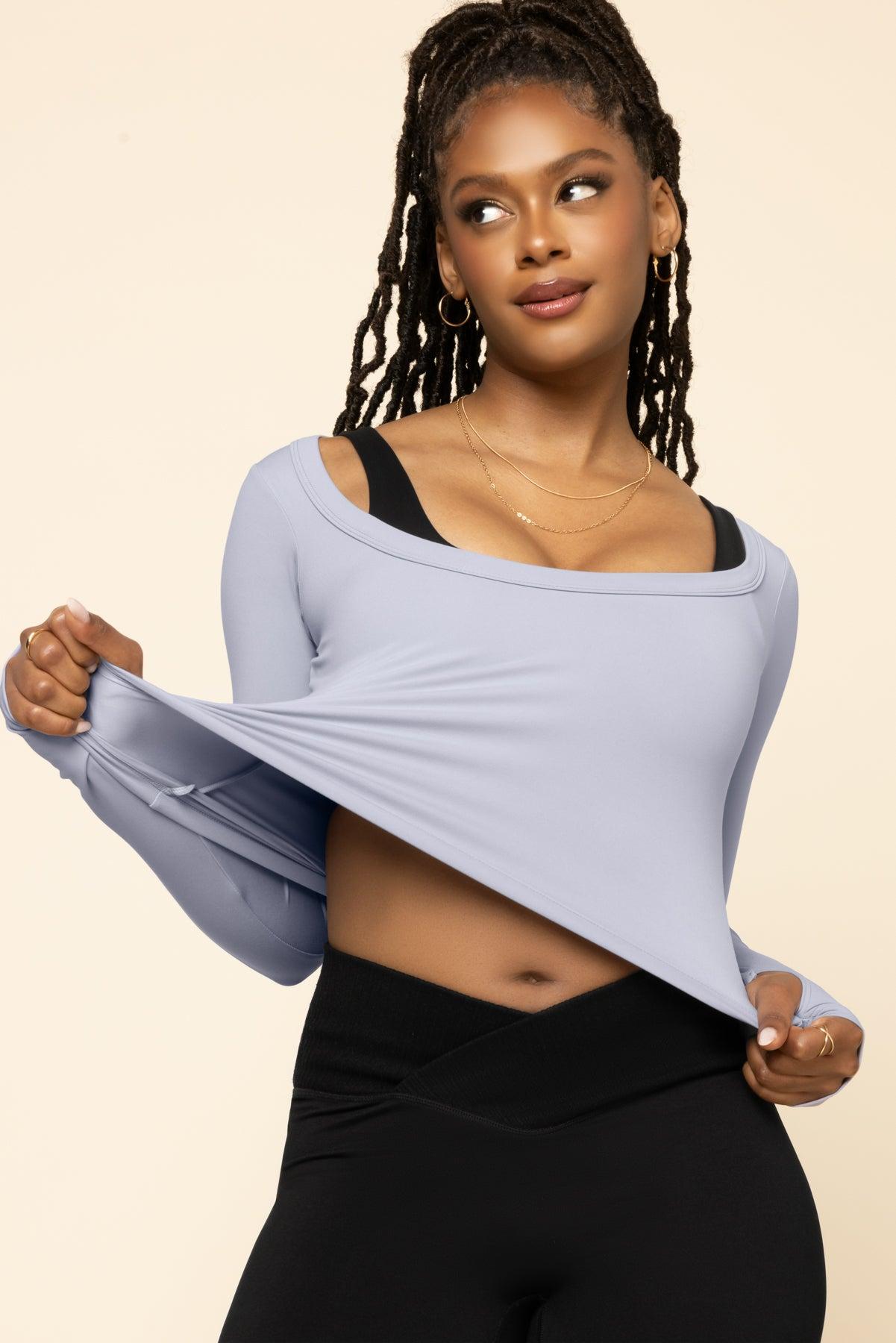Your Favorite Reversible Long Sleeve Top (Cropped) - Country Blue Product Image