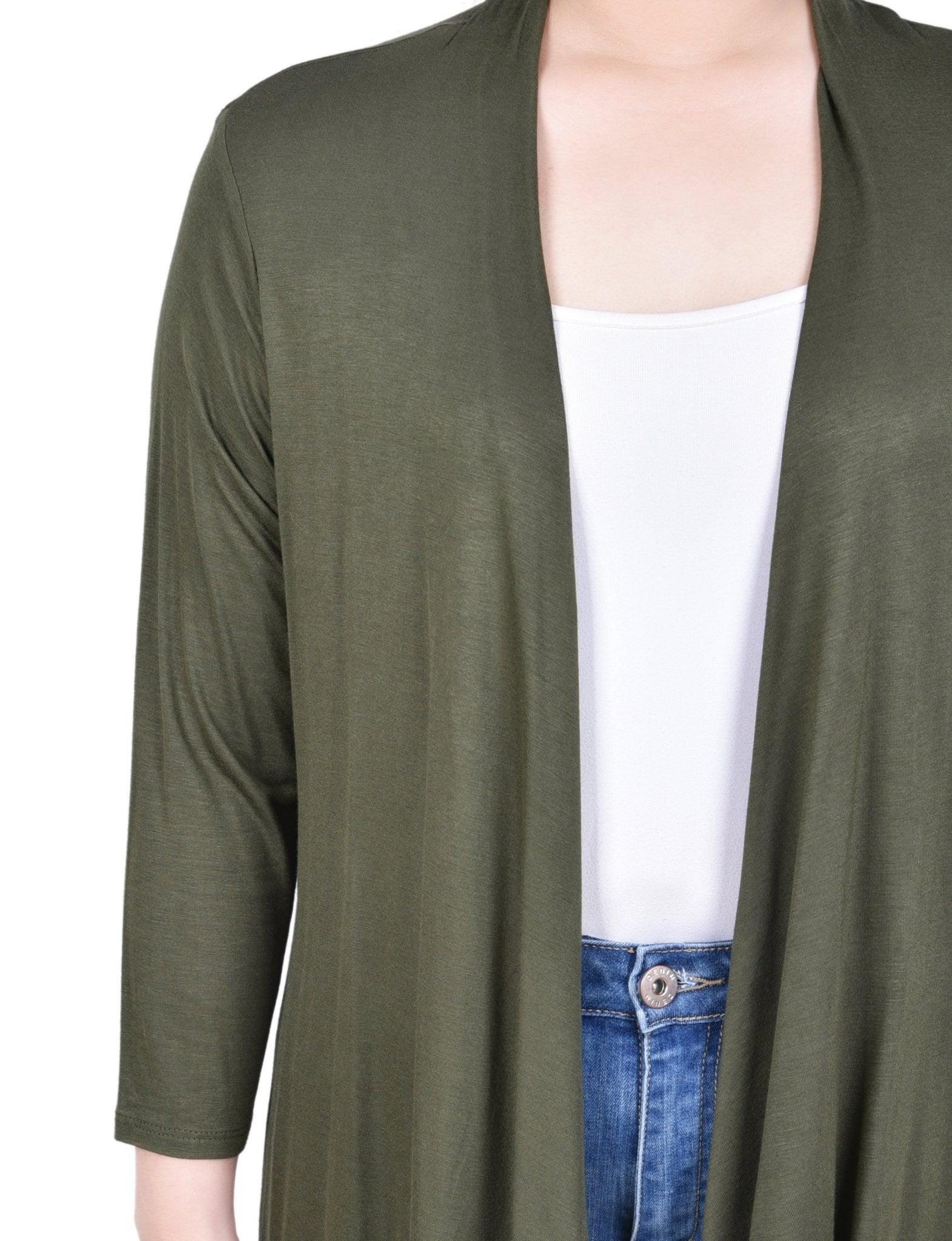 Reflecting Pond 3/4 Sleeve Solid Cardigan Product Image