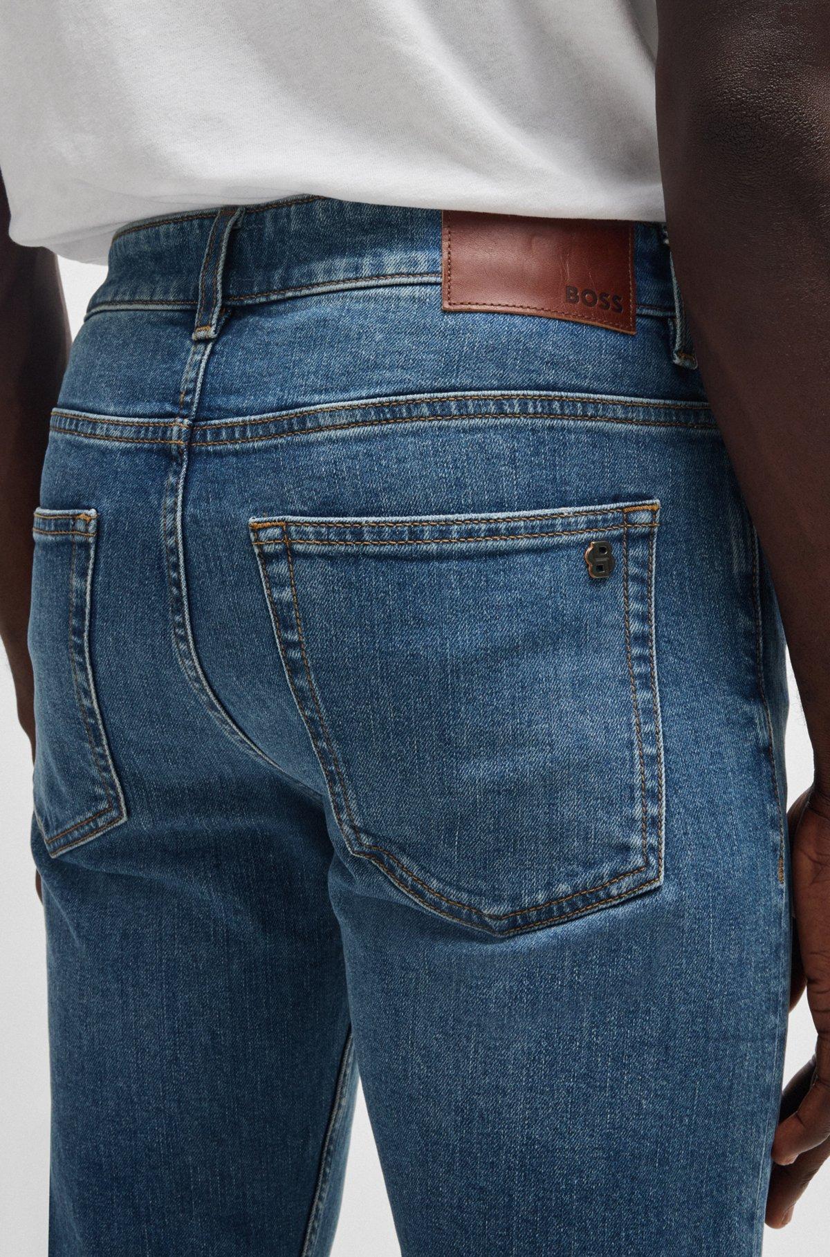 BOSS - Delaware slim-fit jeans in blue comfort-stretch denim - Blue Product Image