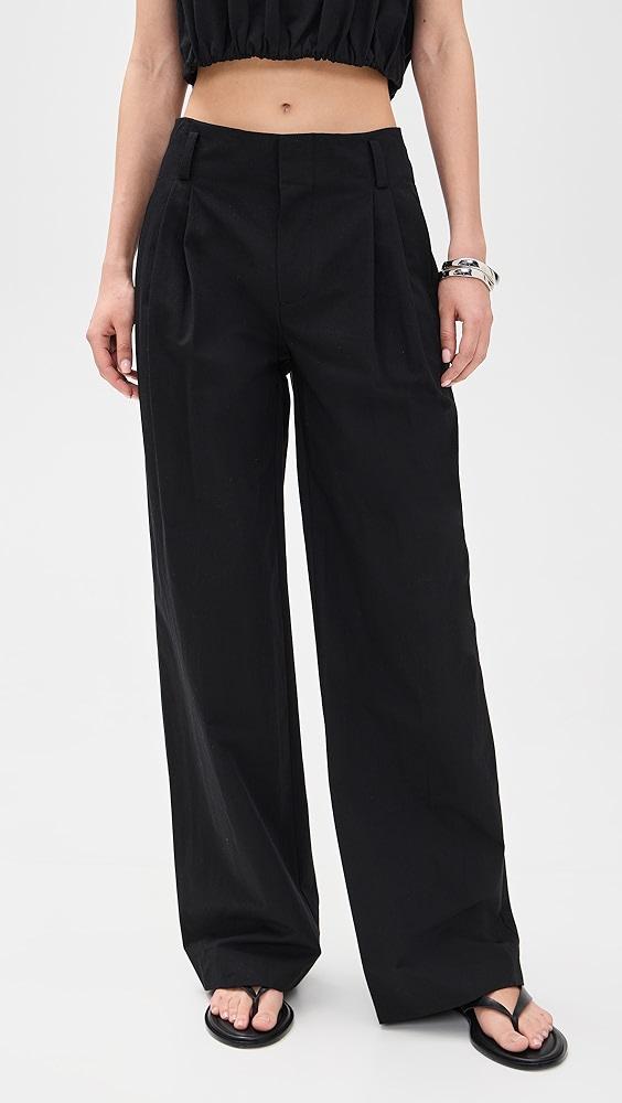 Vince High Rise Pleated Wide Leg Trousers | Shopbop Product Image