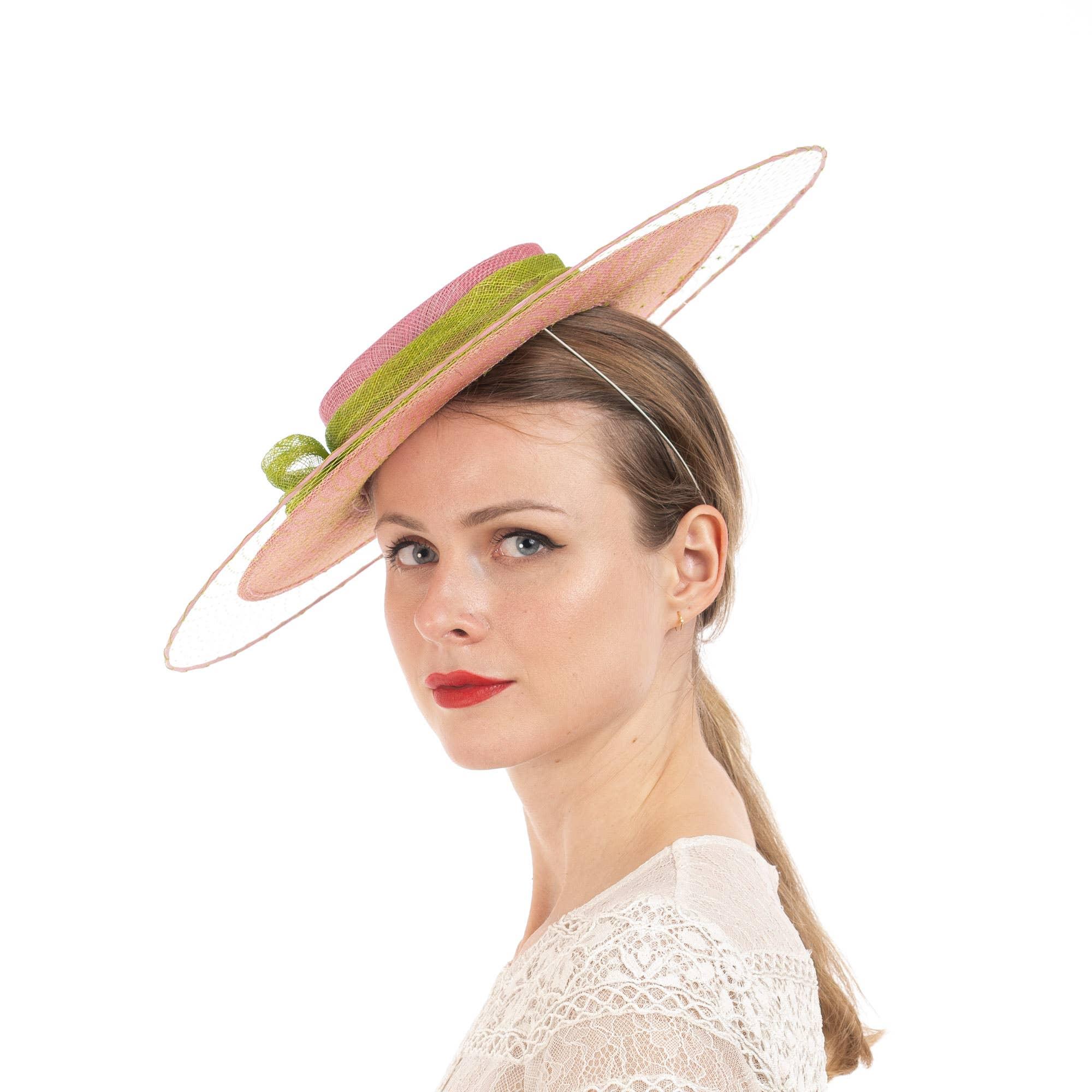 Dual Tone Sinamay Hat and Bow Product Image