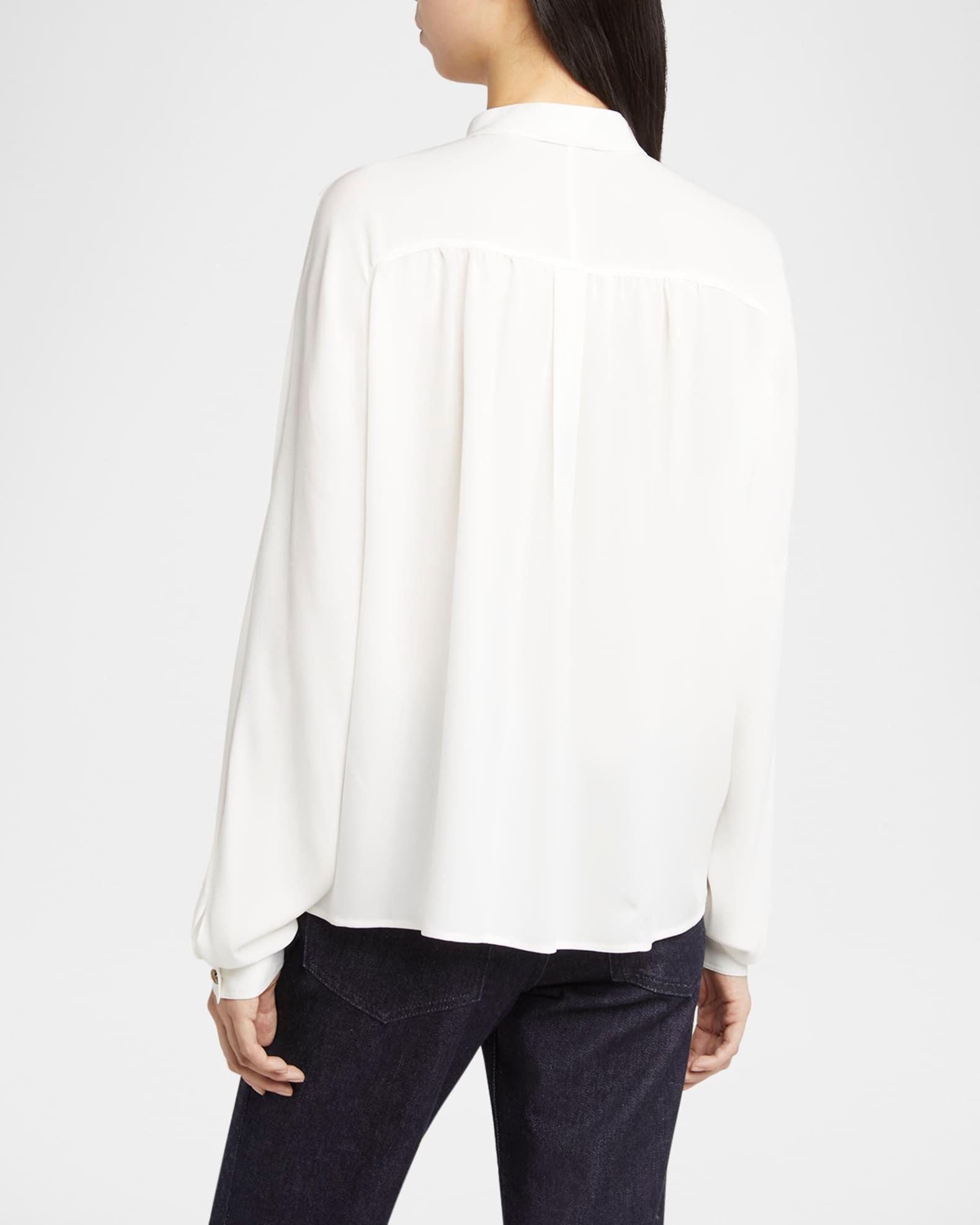 Double-Breasted Silk Blouse Product Image