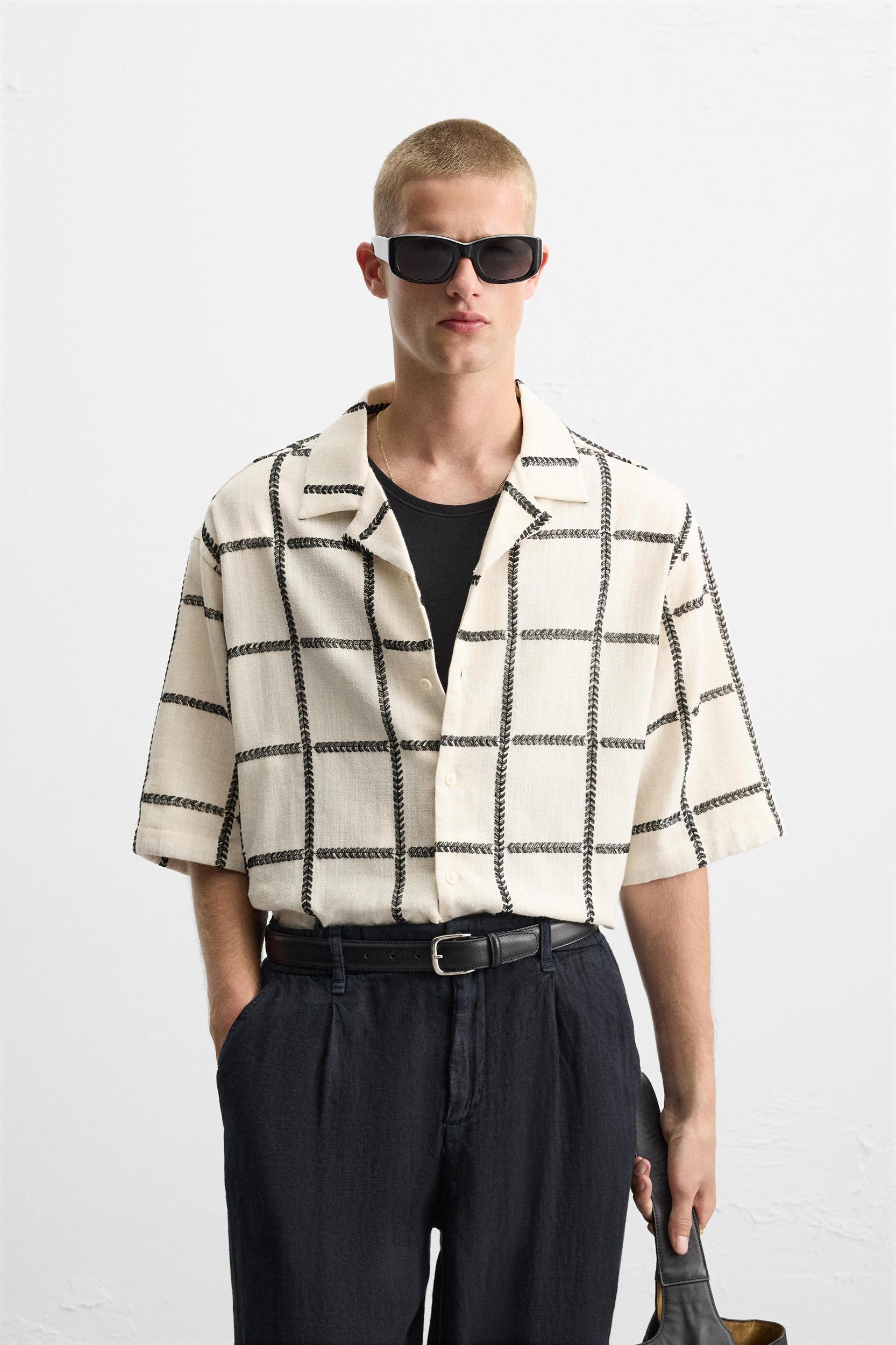 GEOMETRIC EMBROIDERED SHIRT Product Image